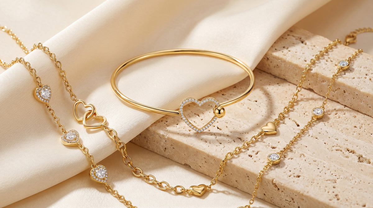 10k gold bracelet womens editorial image