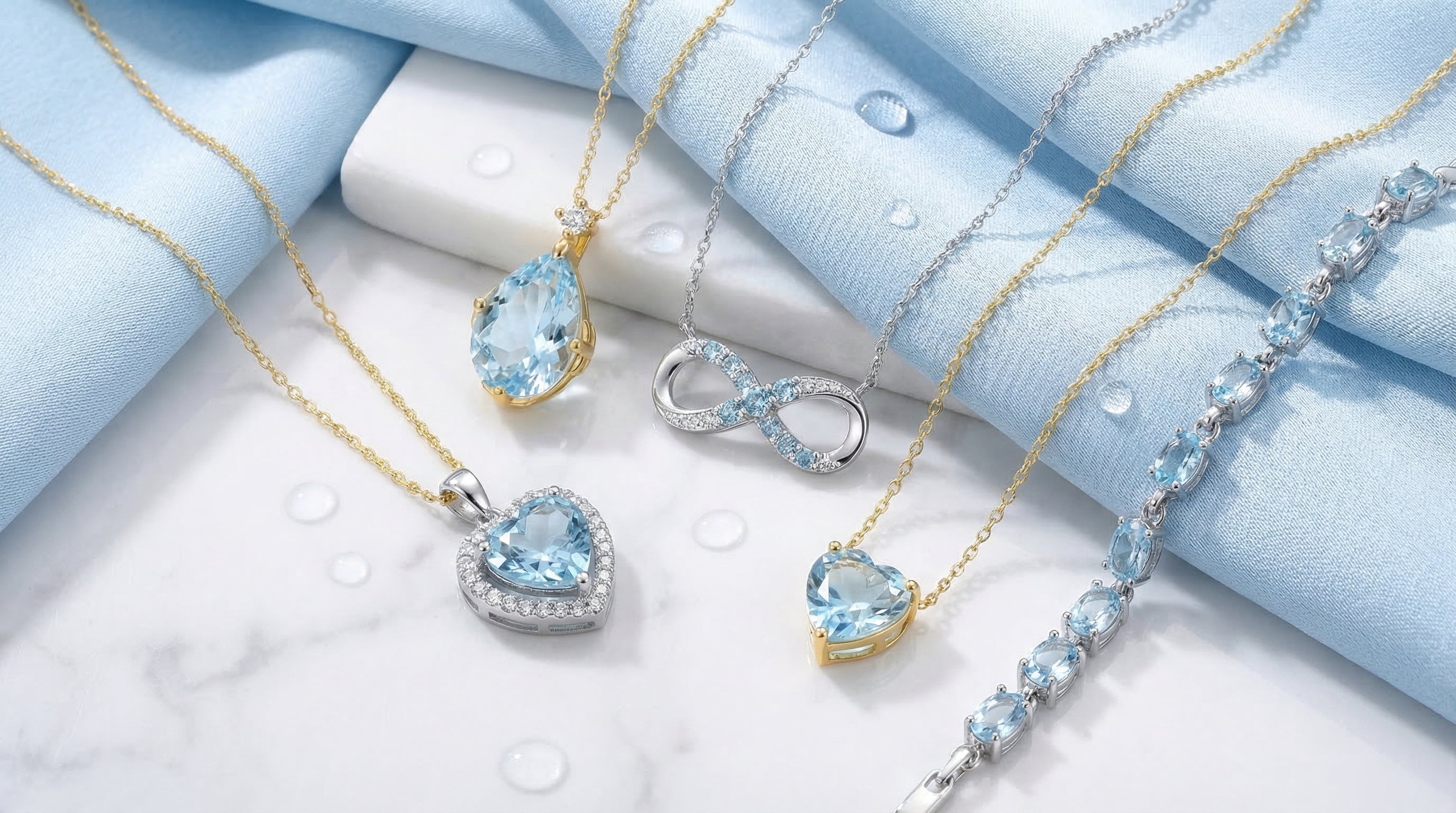 aquamarine birthstone necklace - hero image