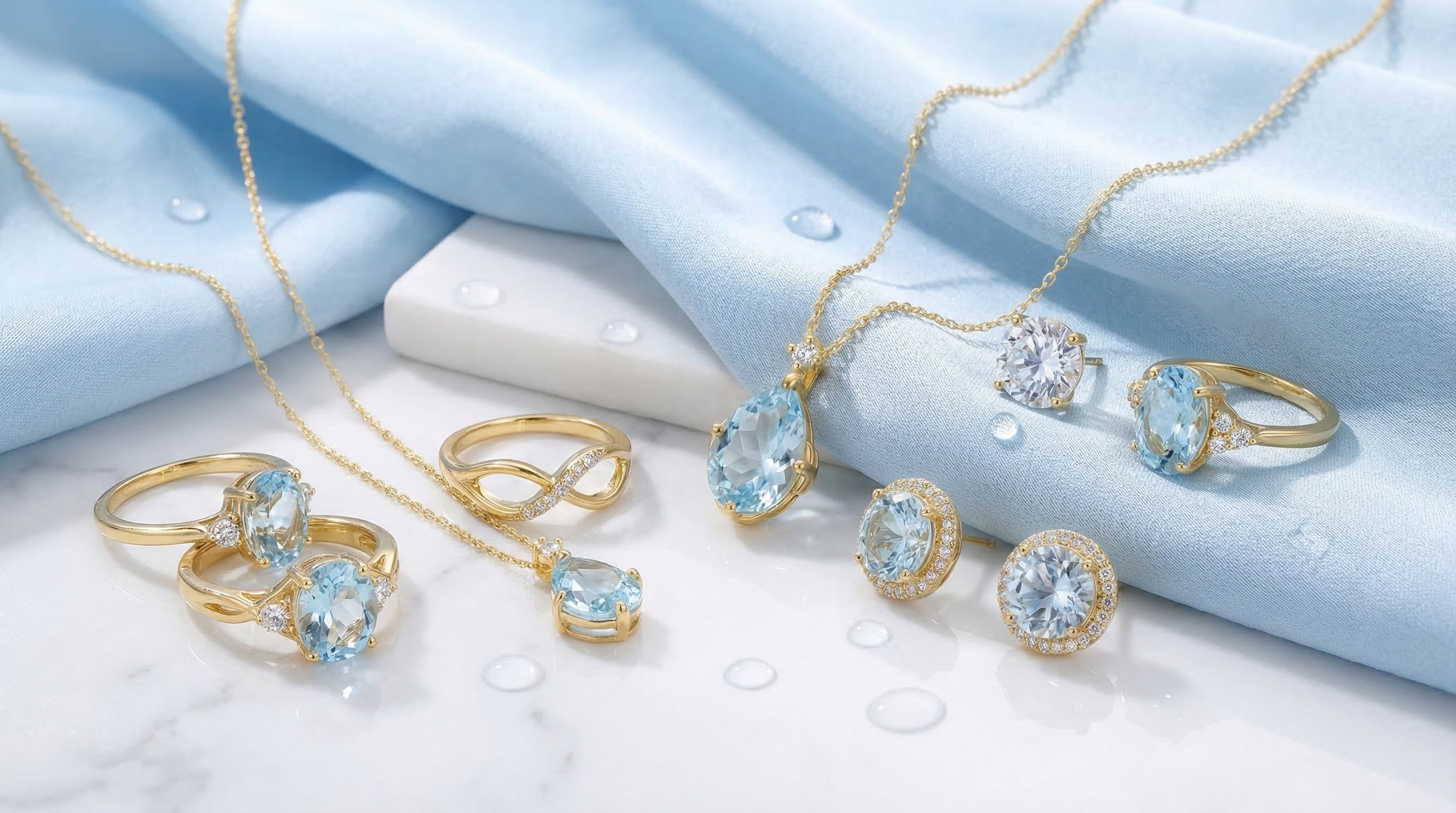 aquamarine jewelry gold - hero image