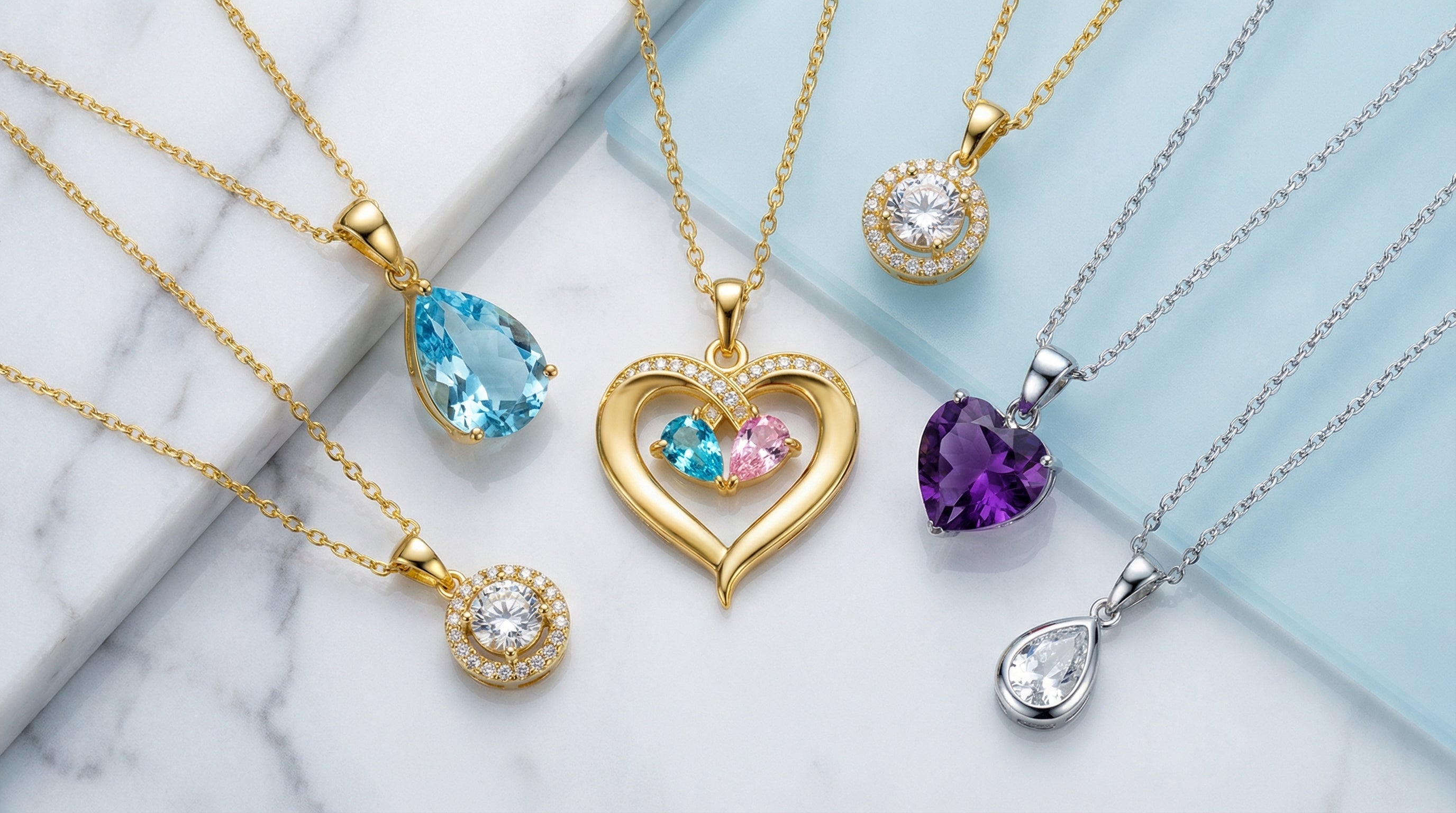 aquamarine necklace - hero image