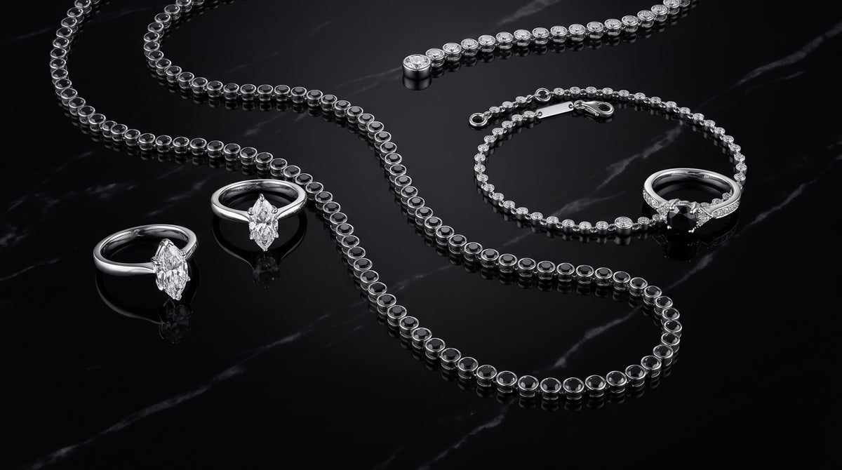 black moissanite chain editorial image