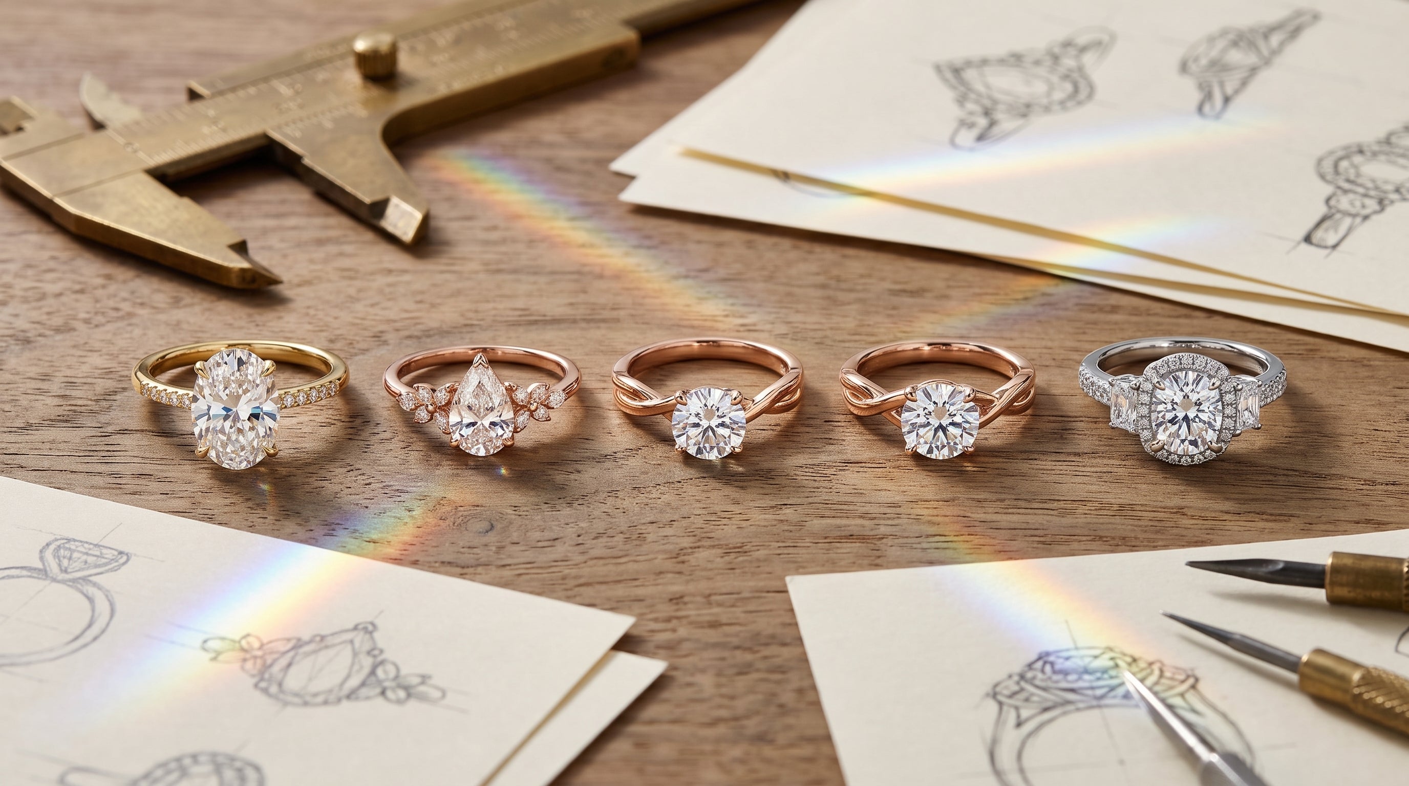 custom engagement ring options and costs editorial image