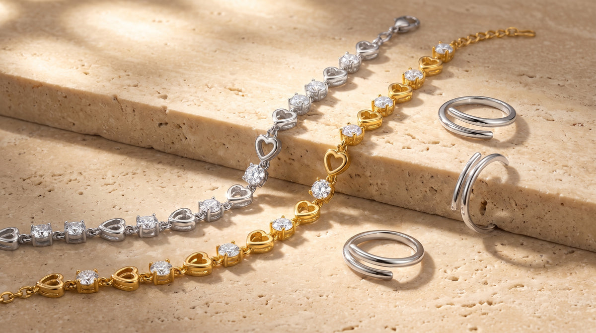 father daughter jewelry editorial image