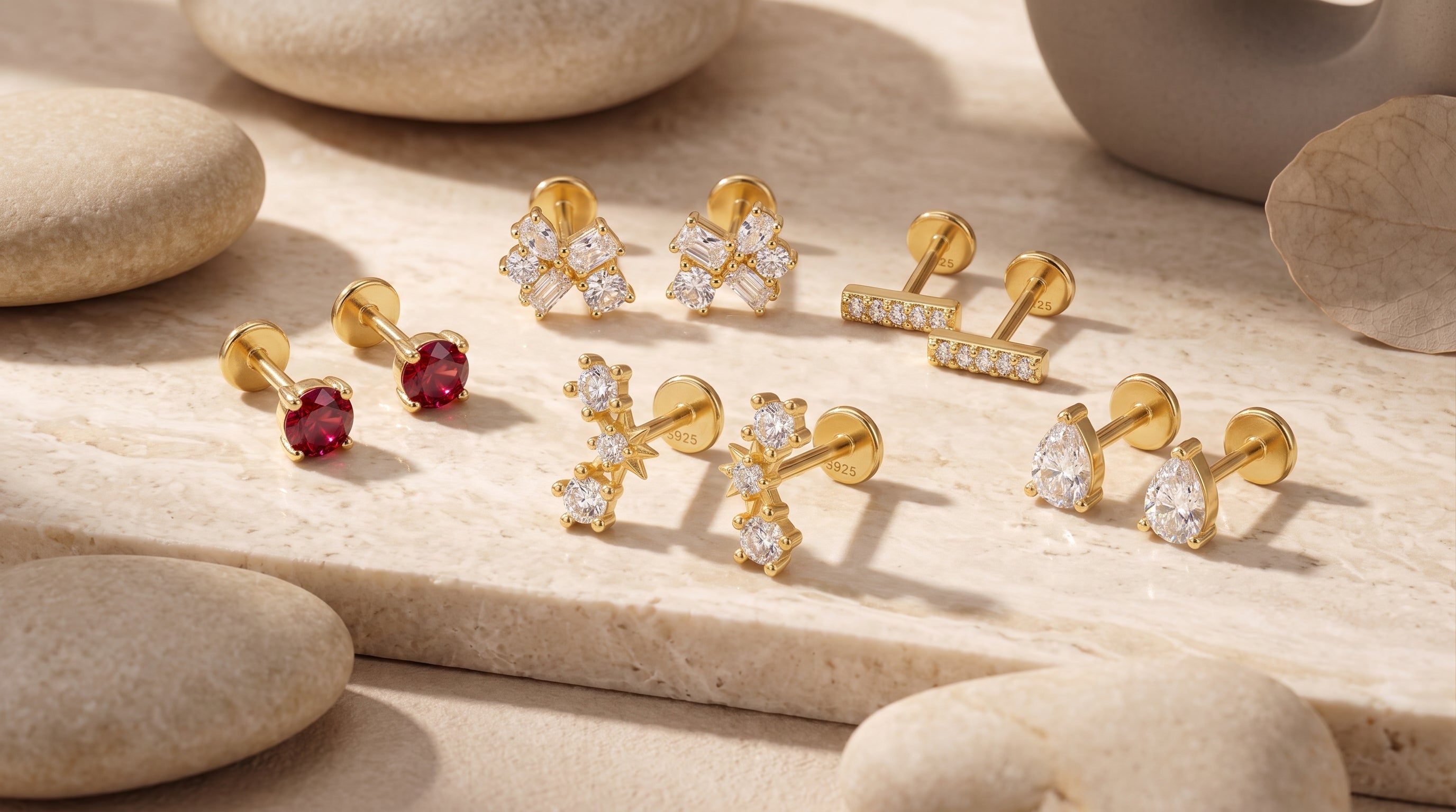 flat back earrings for adults editorial image