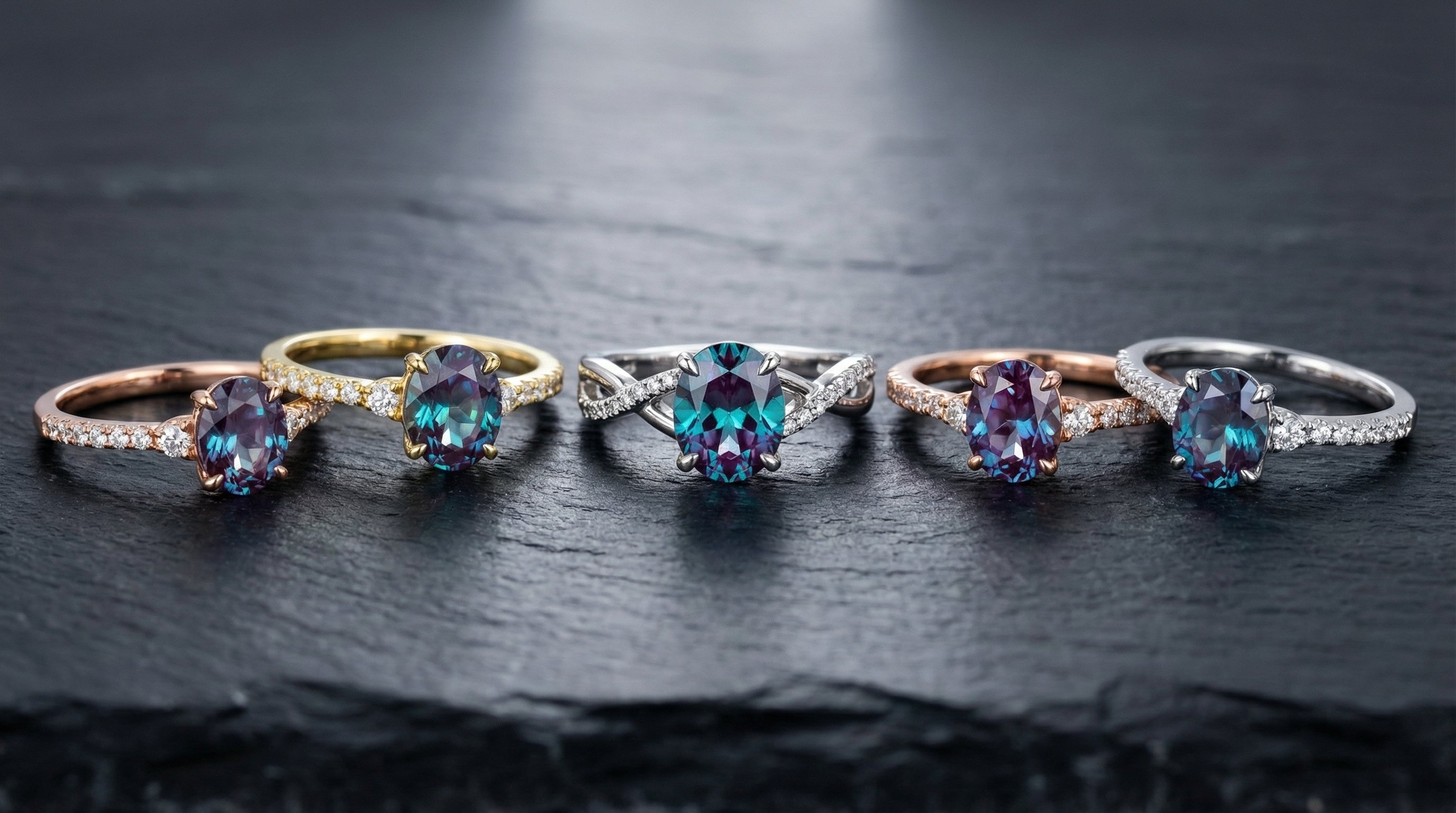 lab grown alexandrite ring - hero image