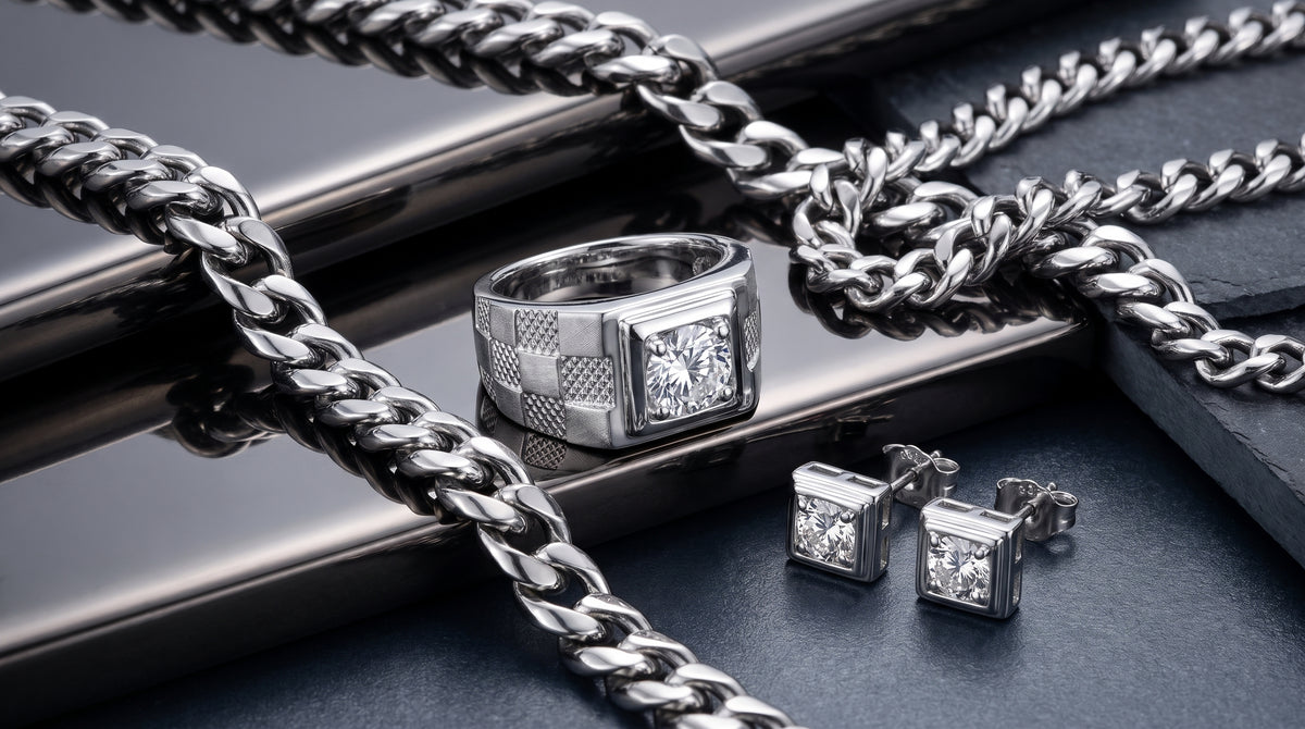 mens jewelry sale editorial image