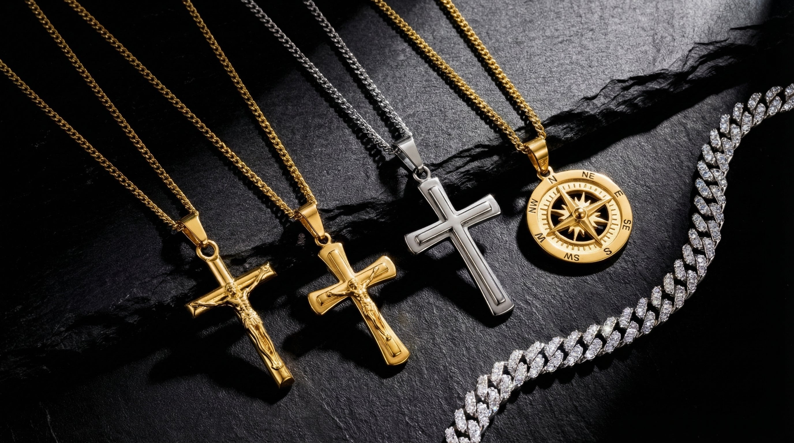 mens moissanite necklace - hero image