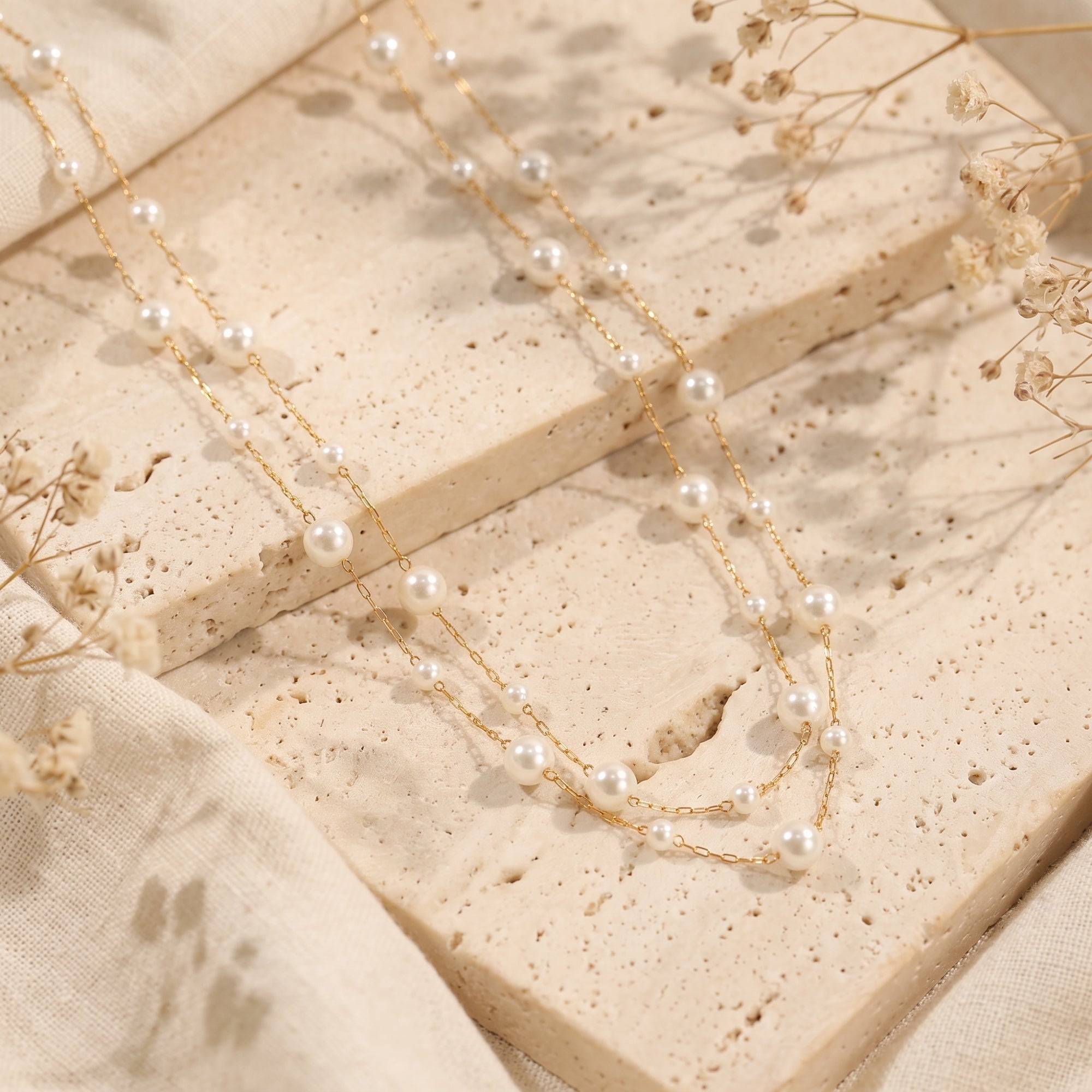 Le collier double rang de perles Celeste