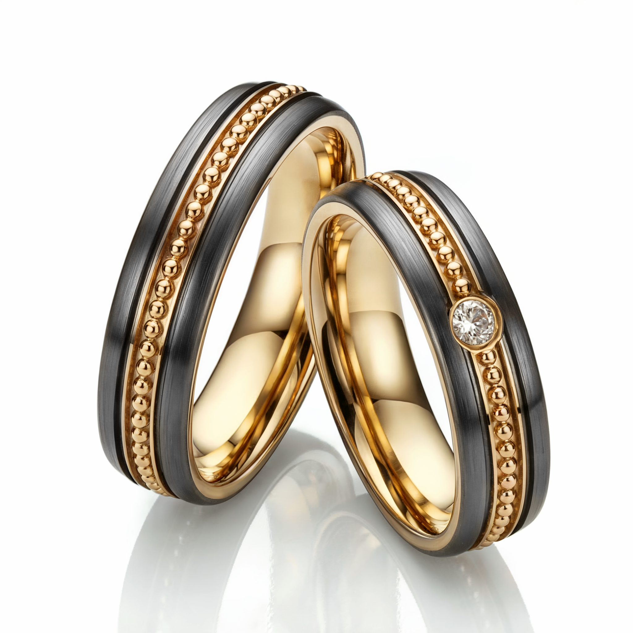 The Contrast Bead Couples Rings - View 1