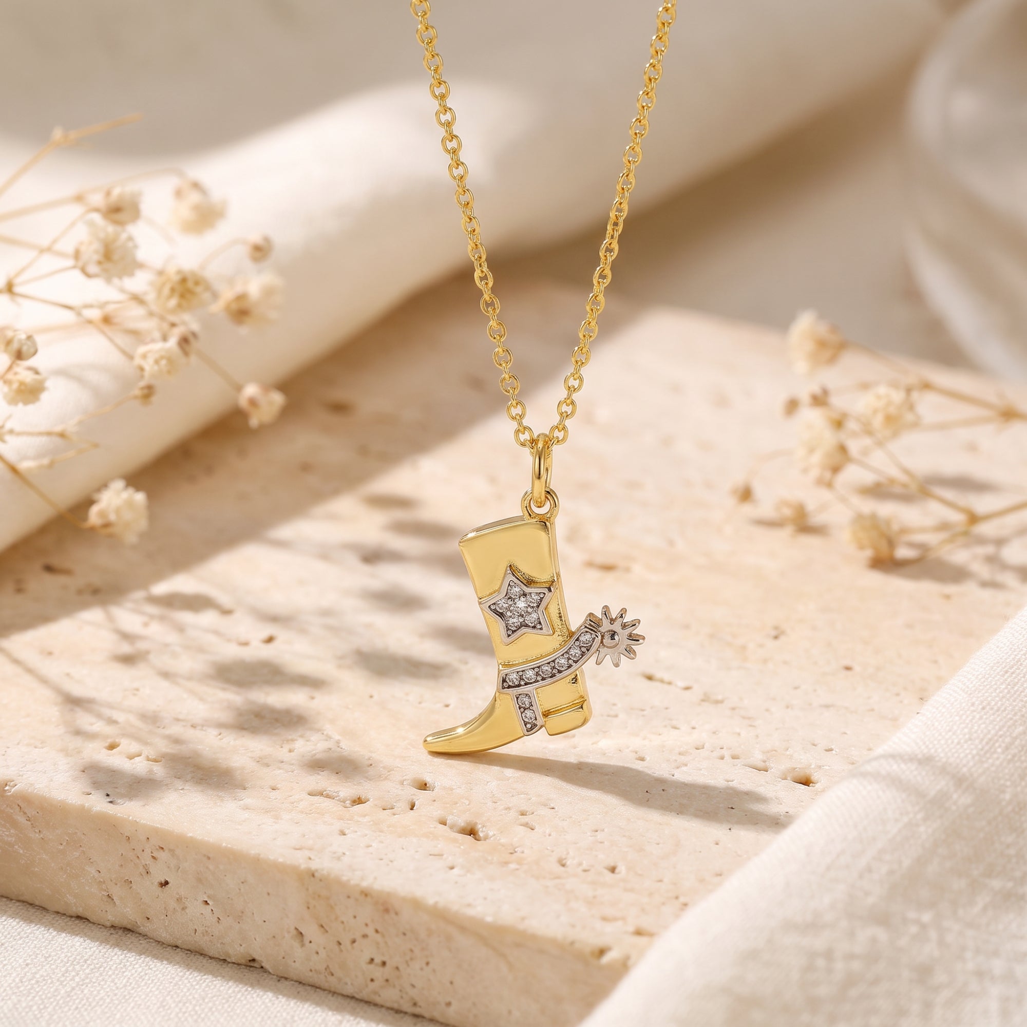 The Rodeo Star Boot Necklace