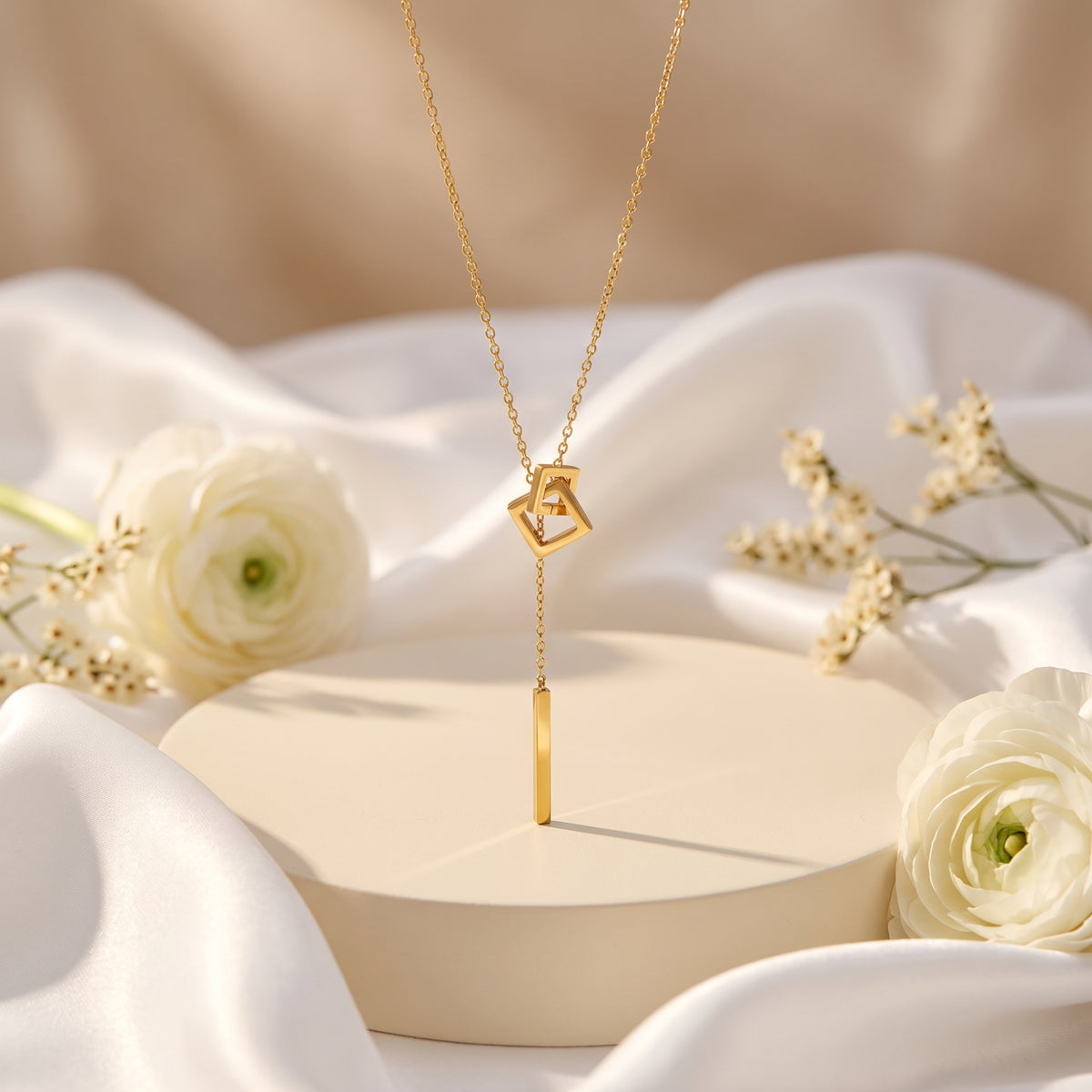 The Square Link Lariat Necklace
