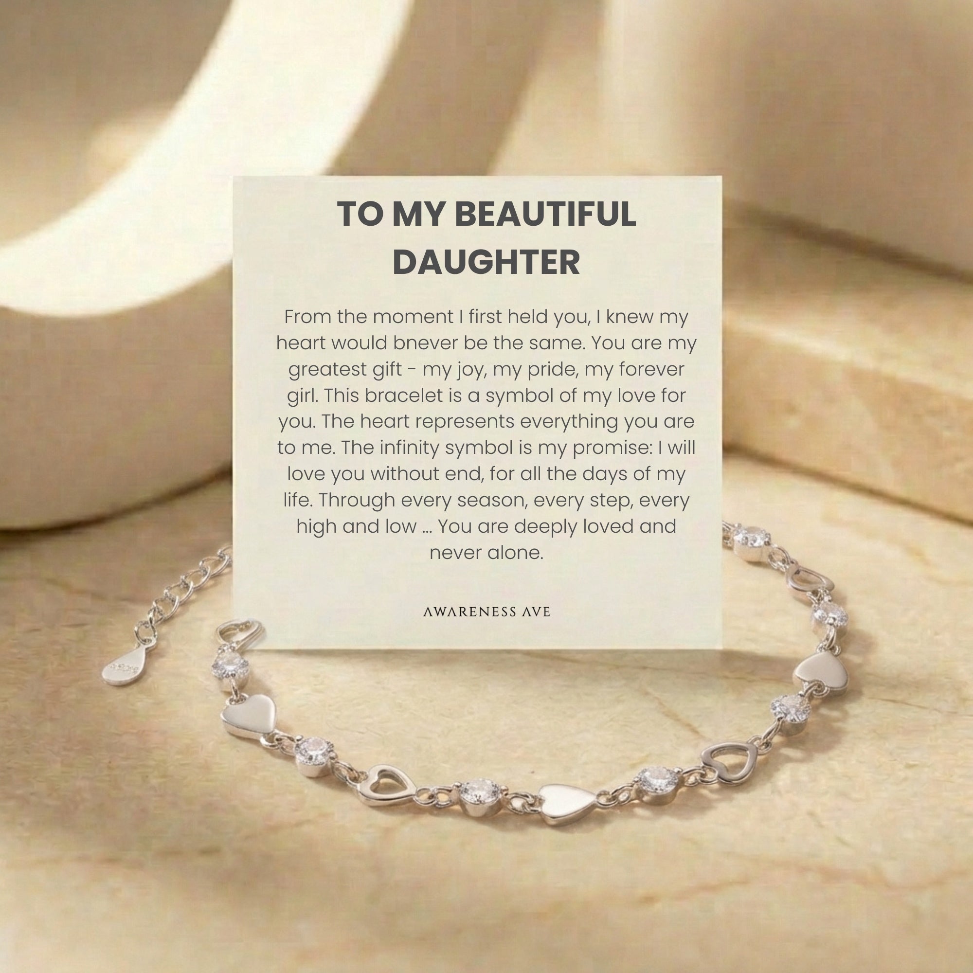 The 'Cherished Daughter' Silver Bracelet