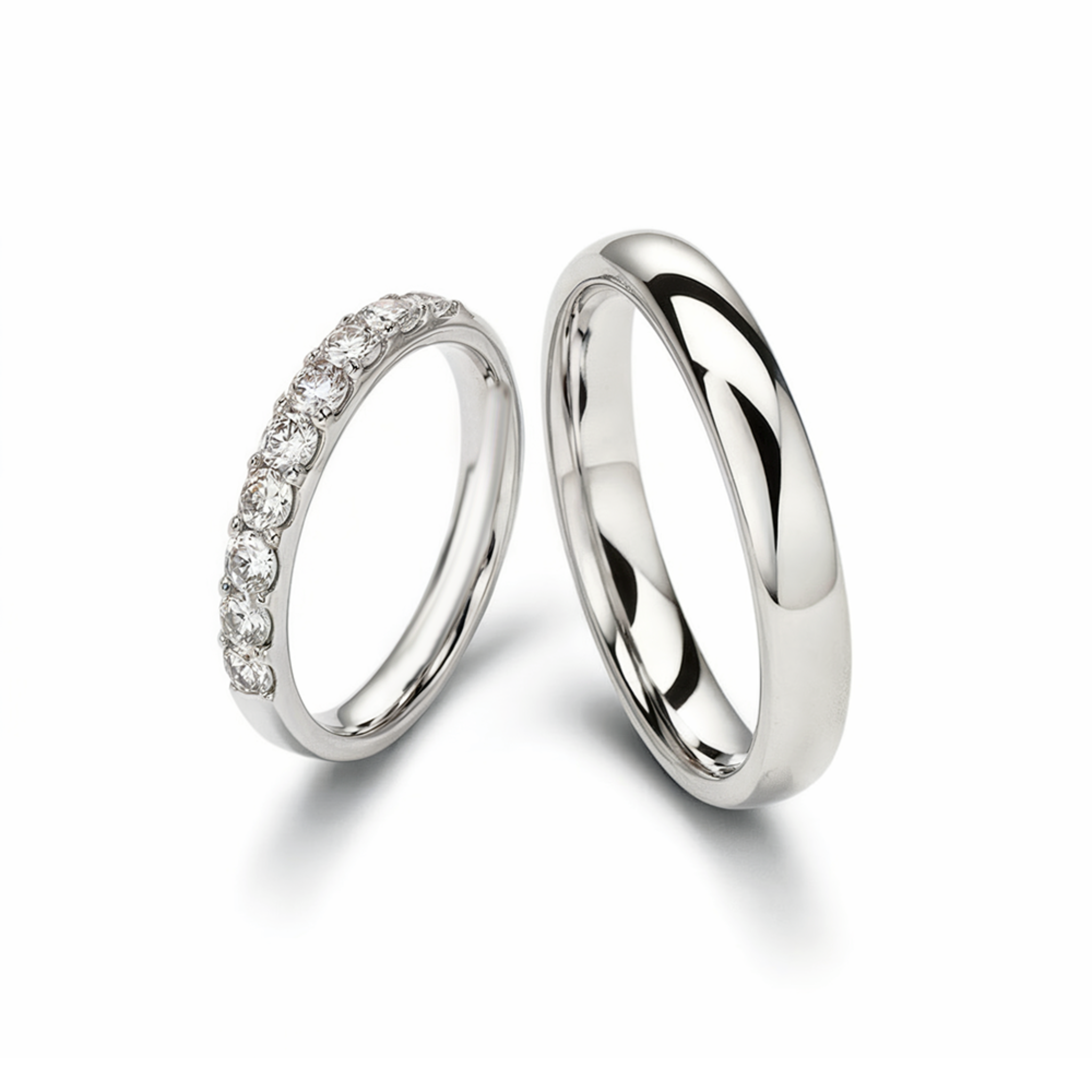 The Polished Pavé Couples Rings - View 1