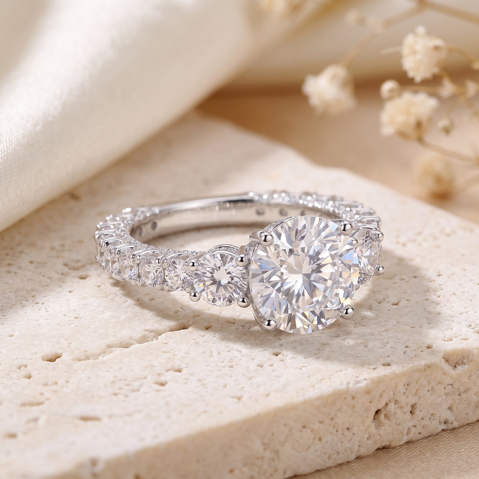 The Aria Three-Stone Ring