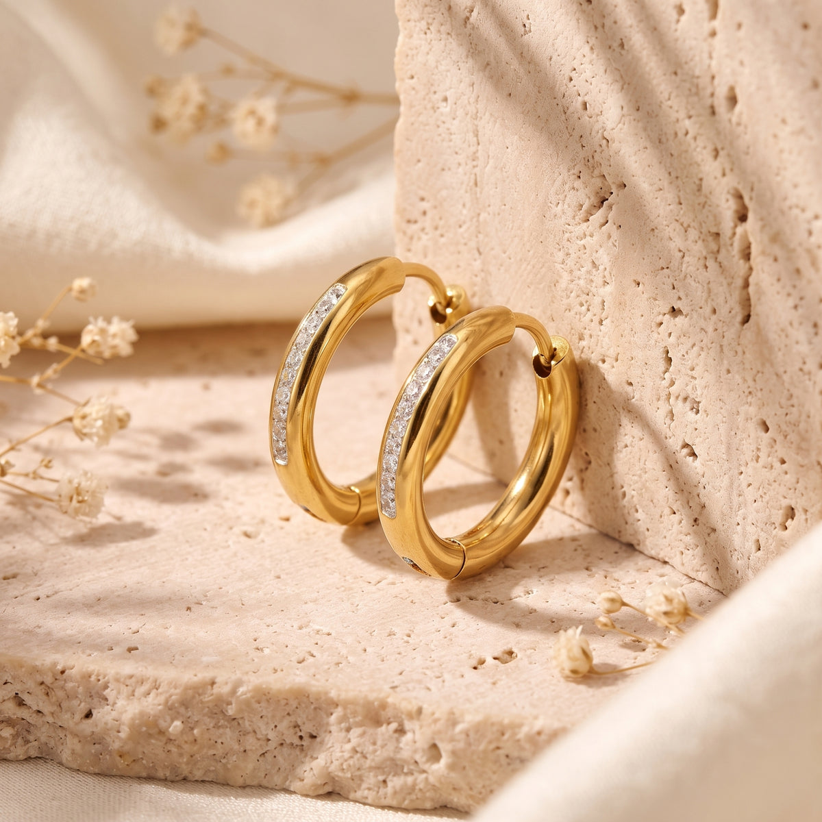 The Pave Huggie Earrings
