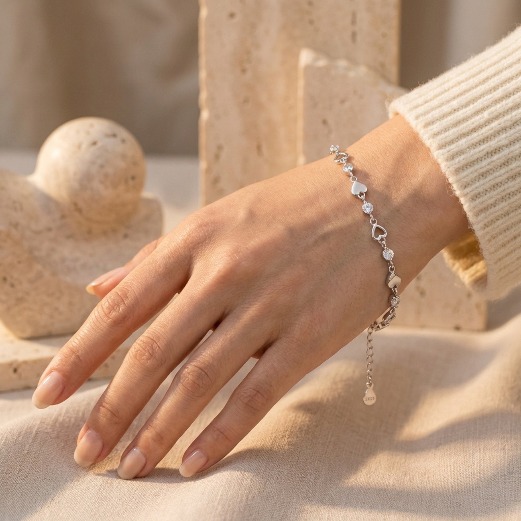 The 'Cherished Daughter' Silver Bracelet