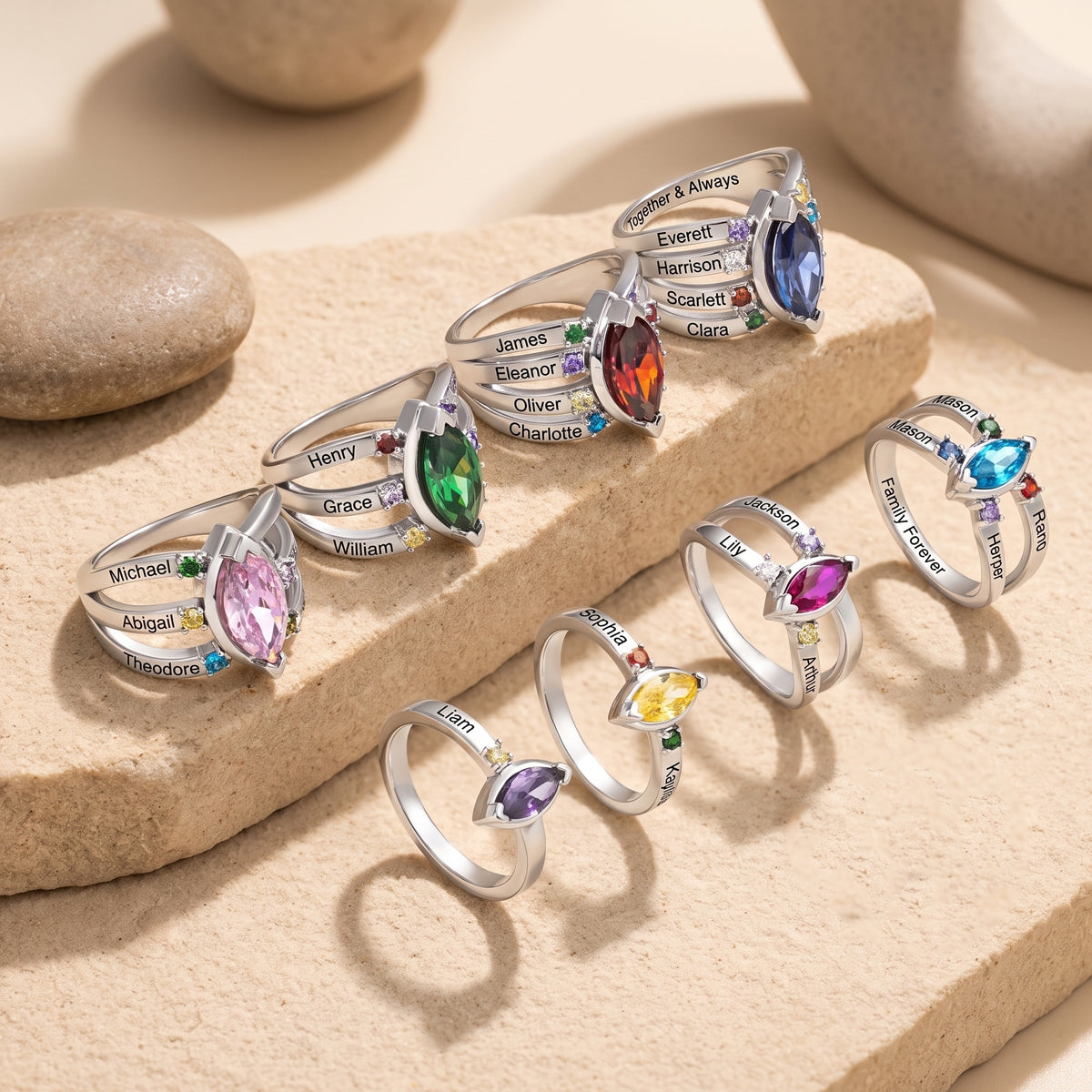 The Marquise Multi-Band Ring