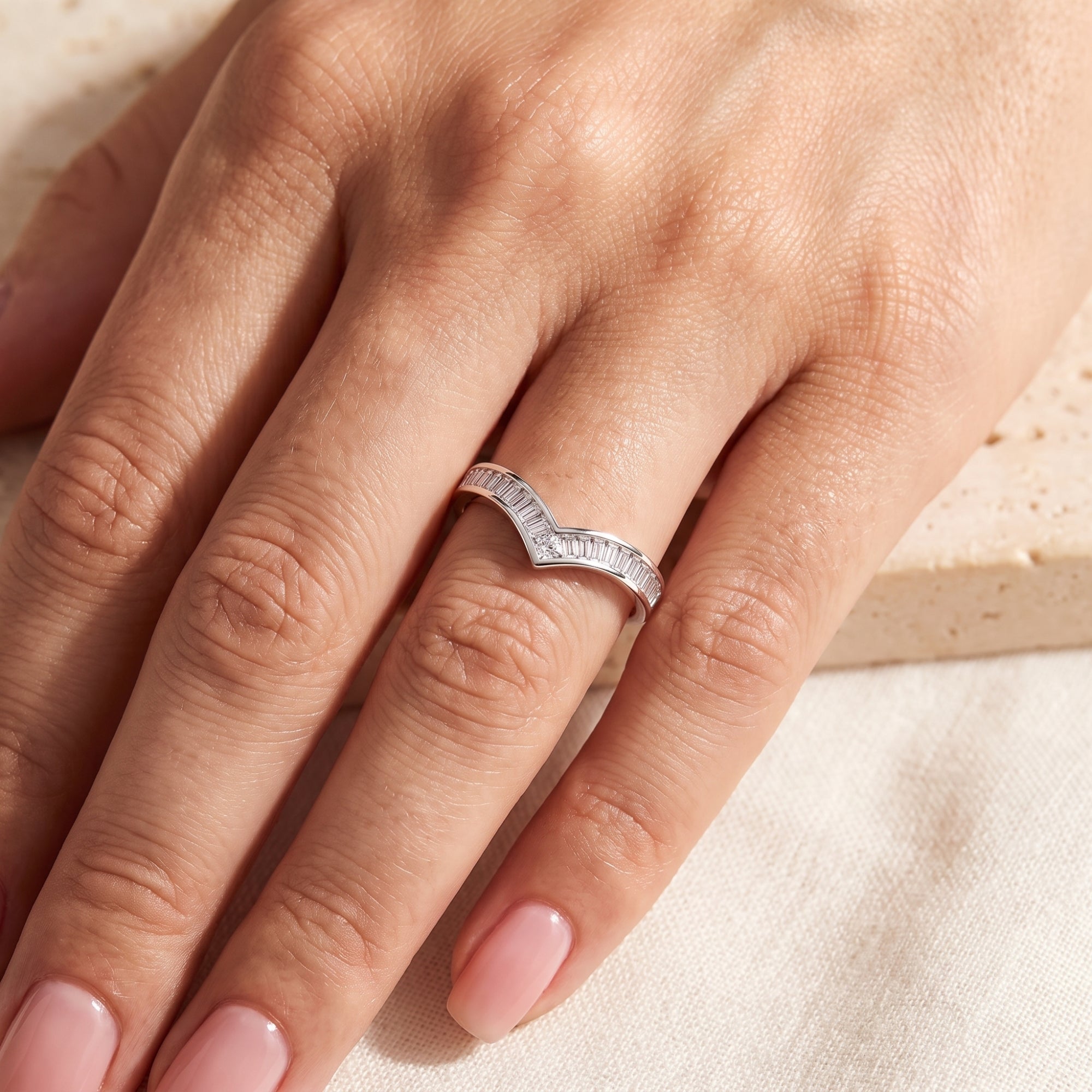 The Baguette Chevron Ring