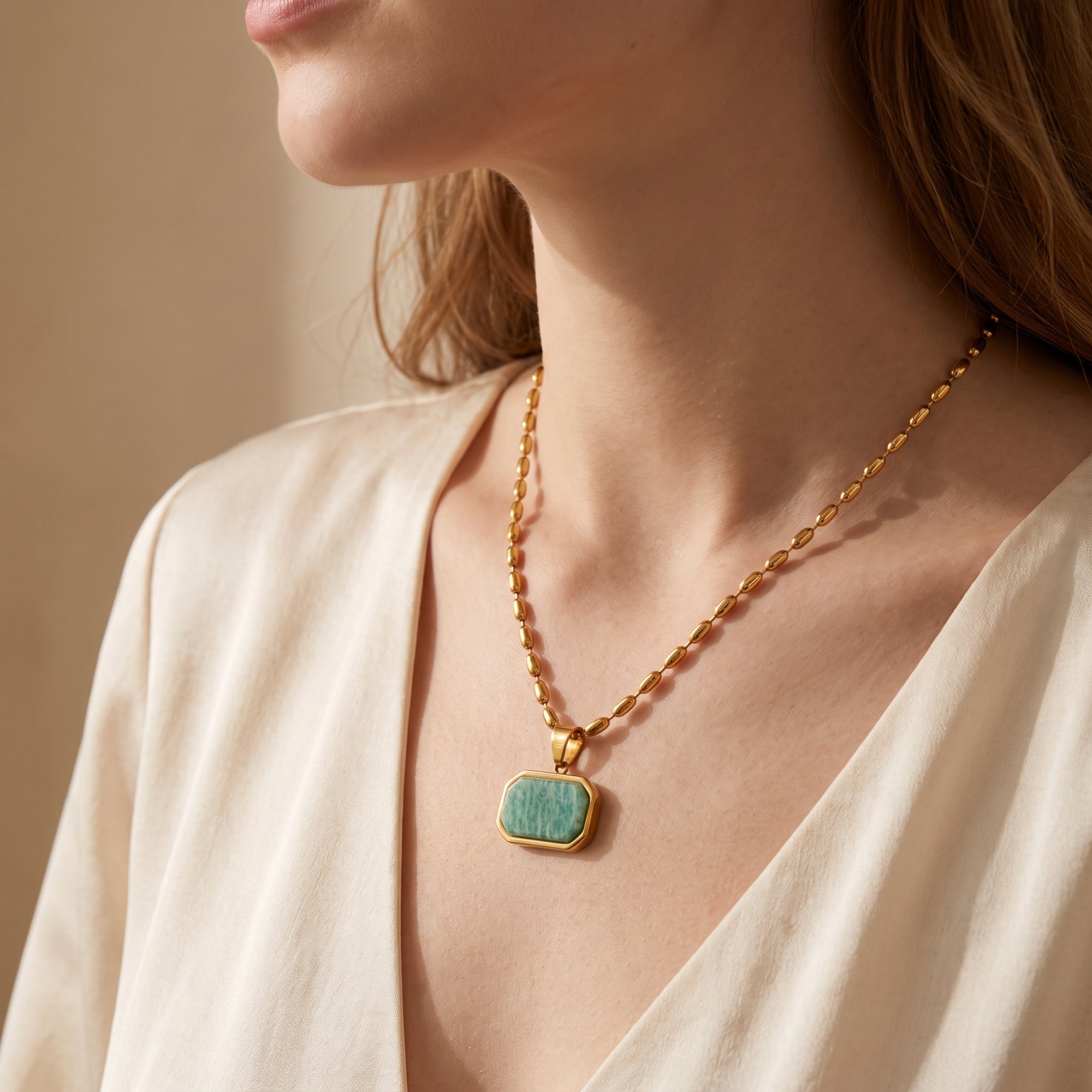 The Amazonite Pendant Necklace