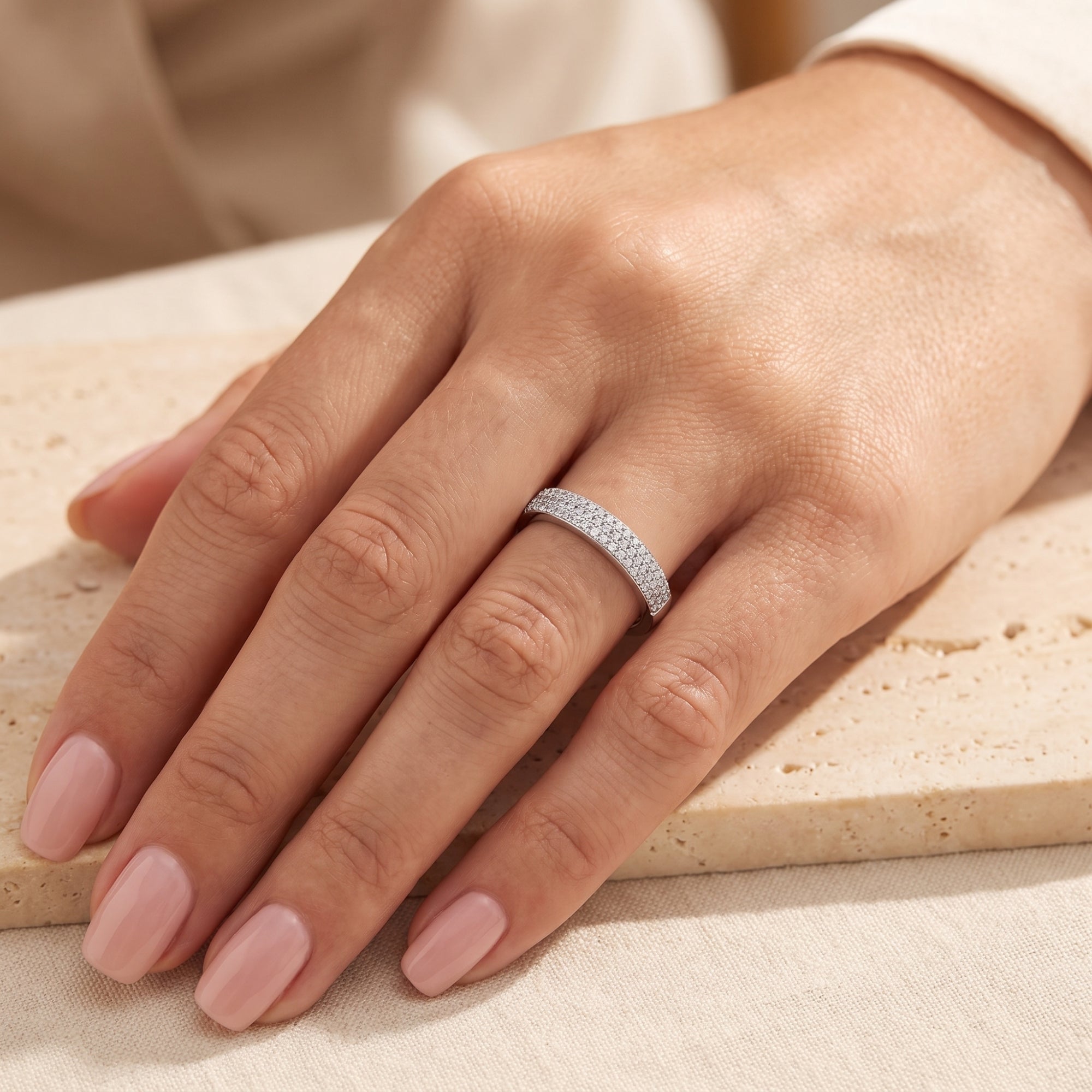 The Triple Pave Band Ring