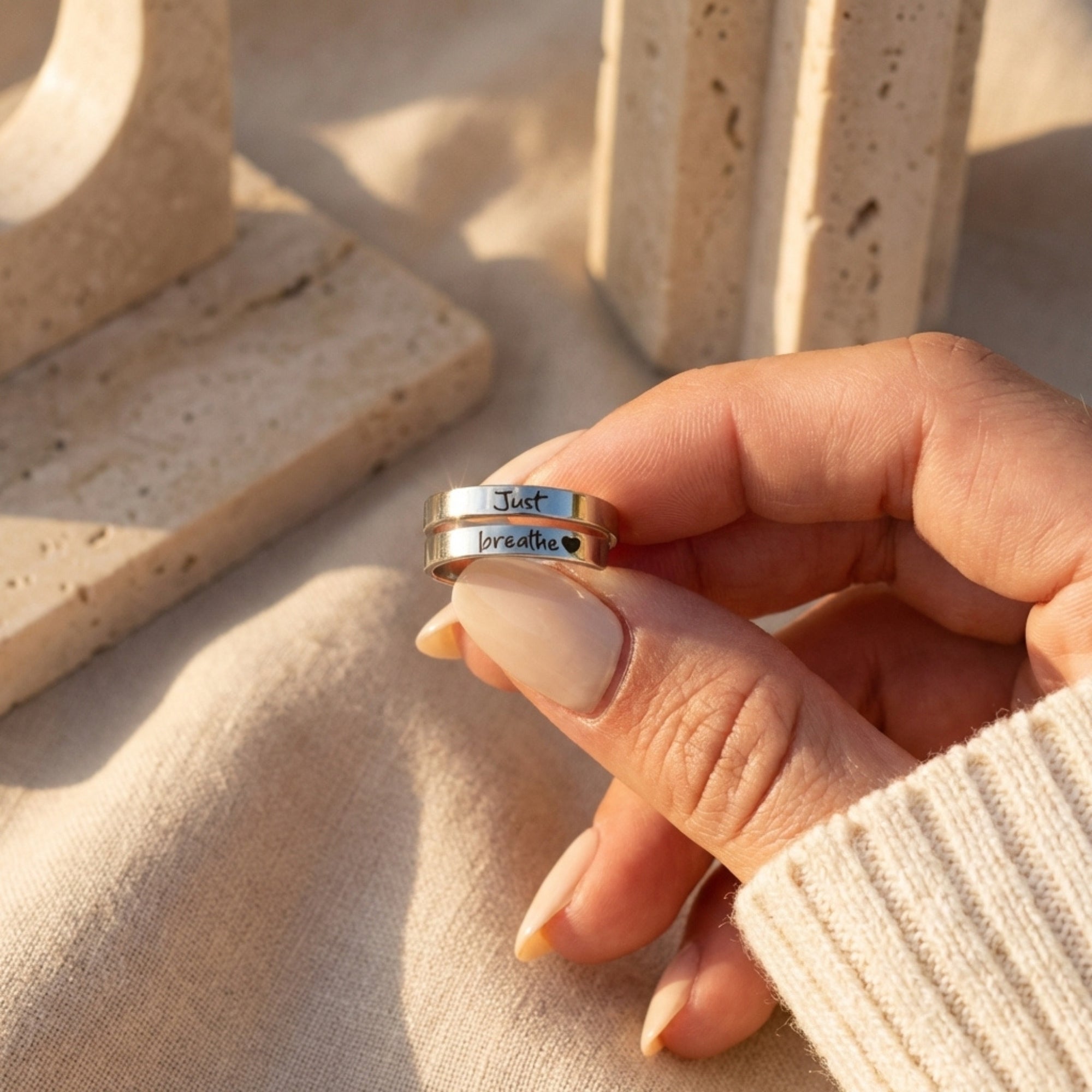 The 'Just Breathe' Adjustable Wrap Ring