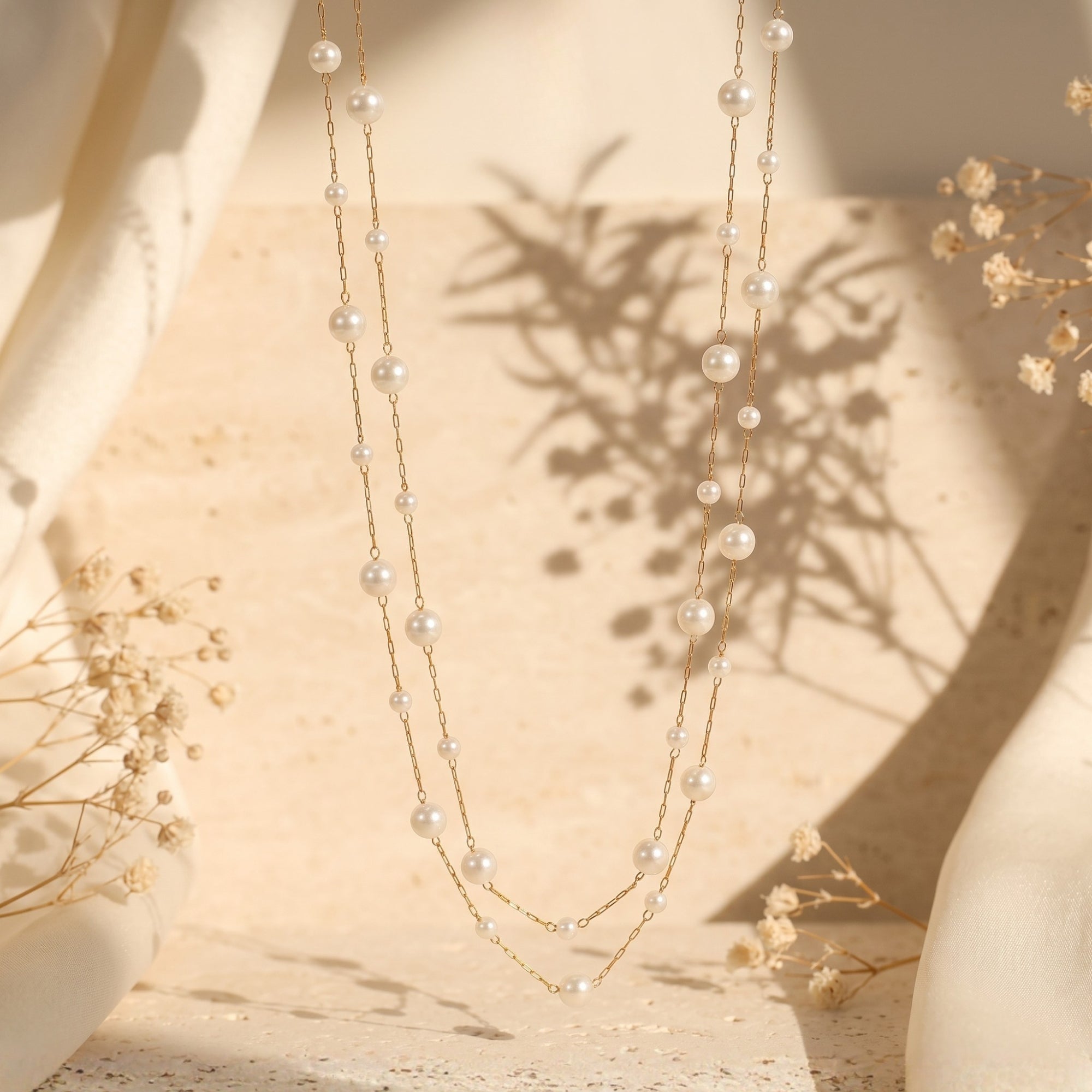 Le collier double rang de perles Celeste