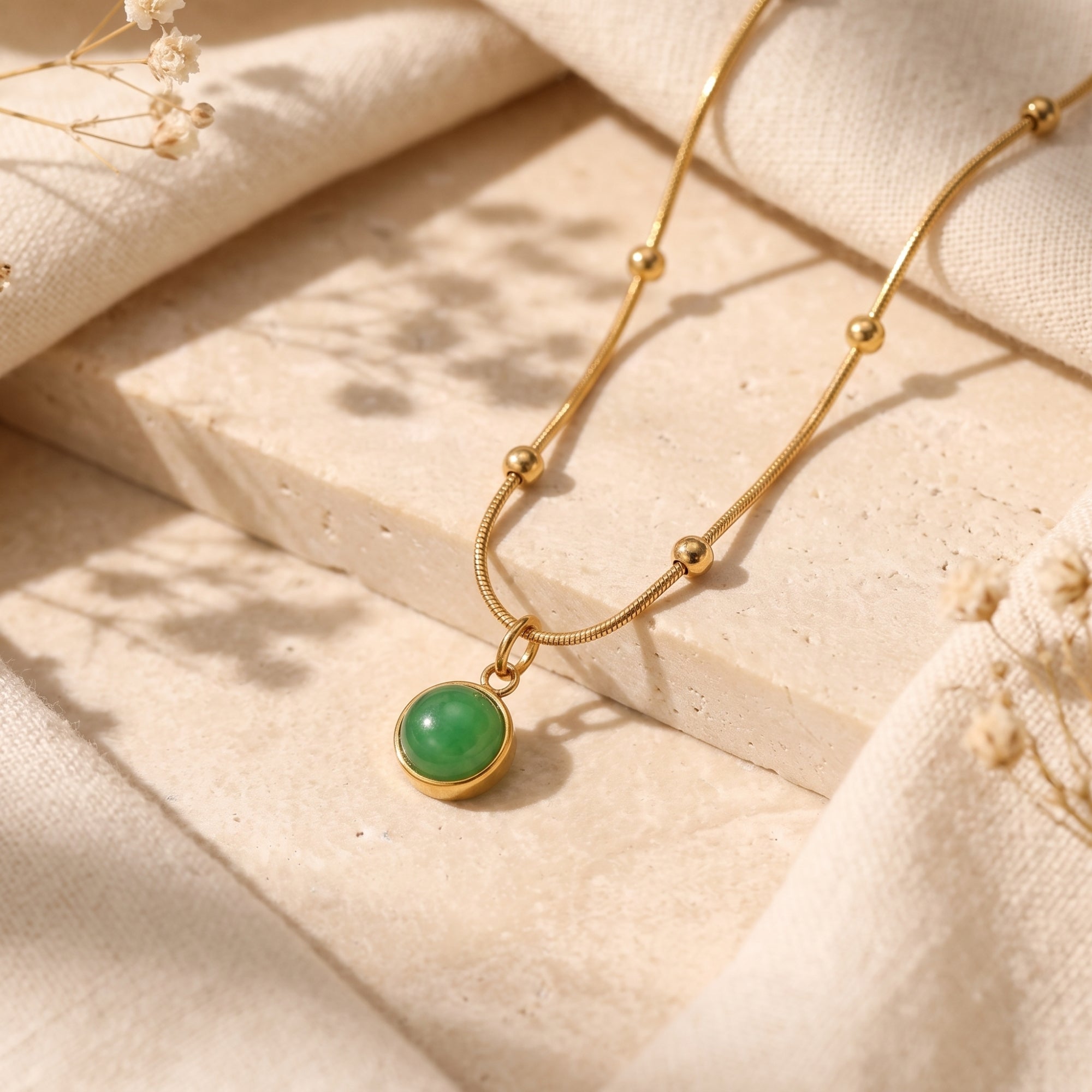 The Verona Green Agate Necklace