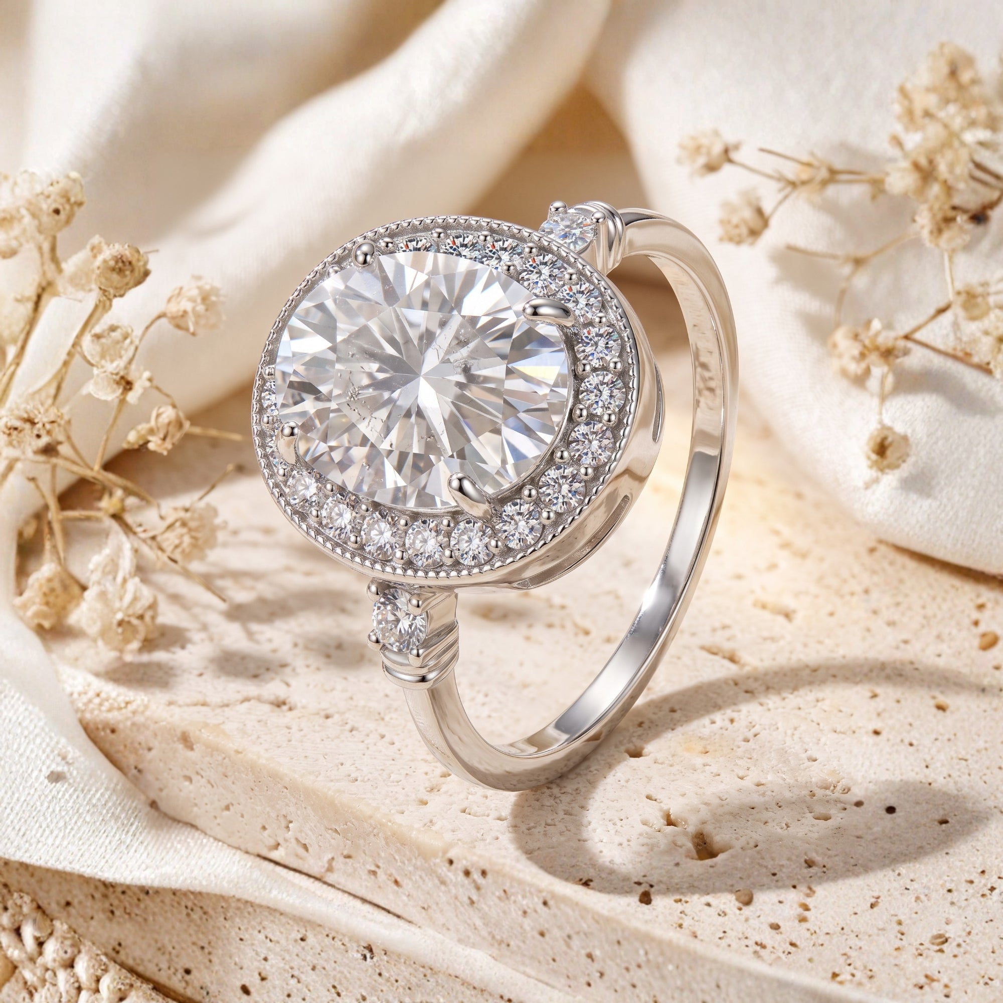 The Sovereign Oval Halo Ring