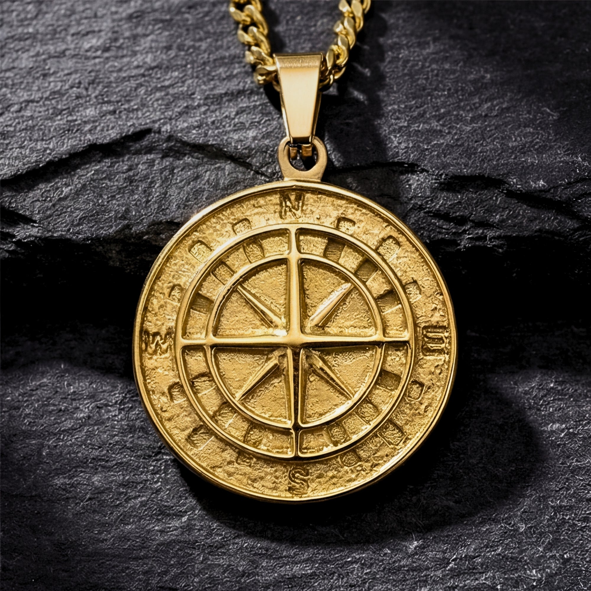 Voyager Compass Pendant - Gold