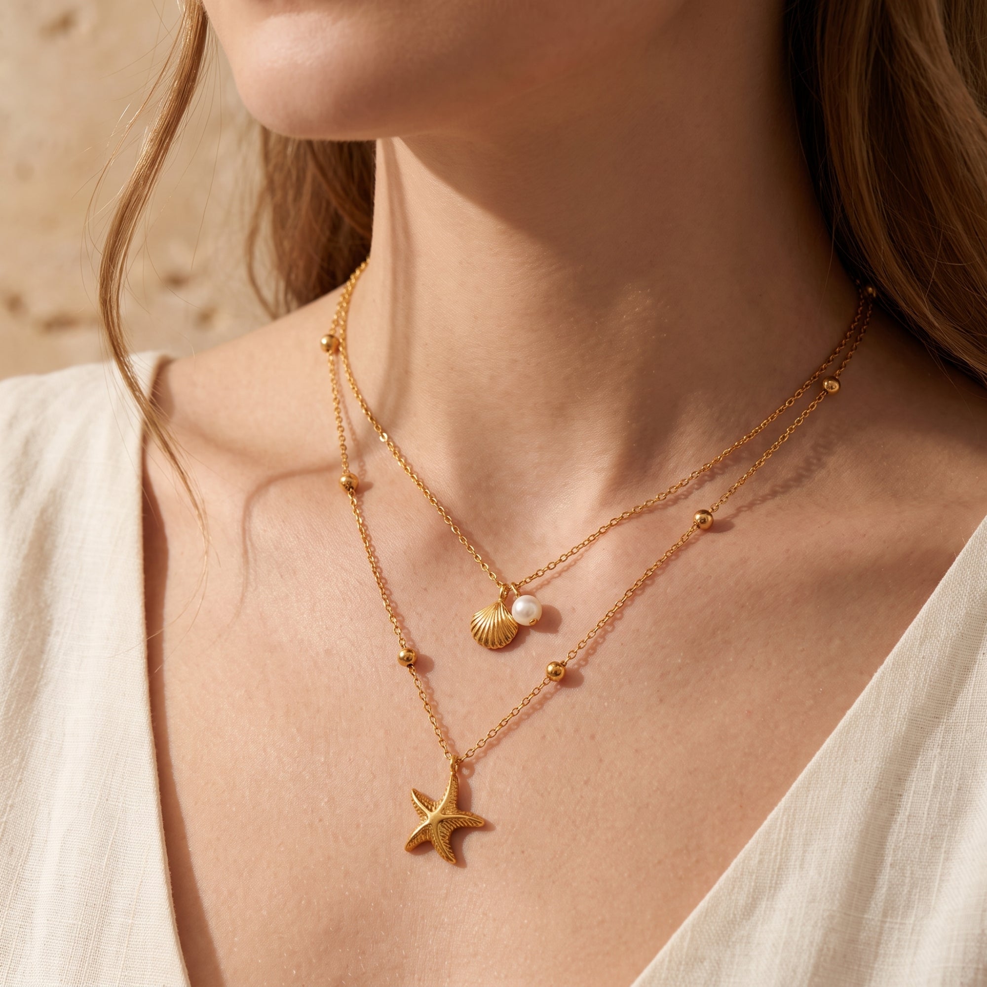 The Starfish & Shell Layered Necklace