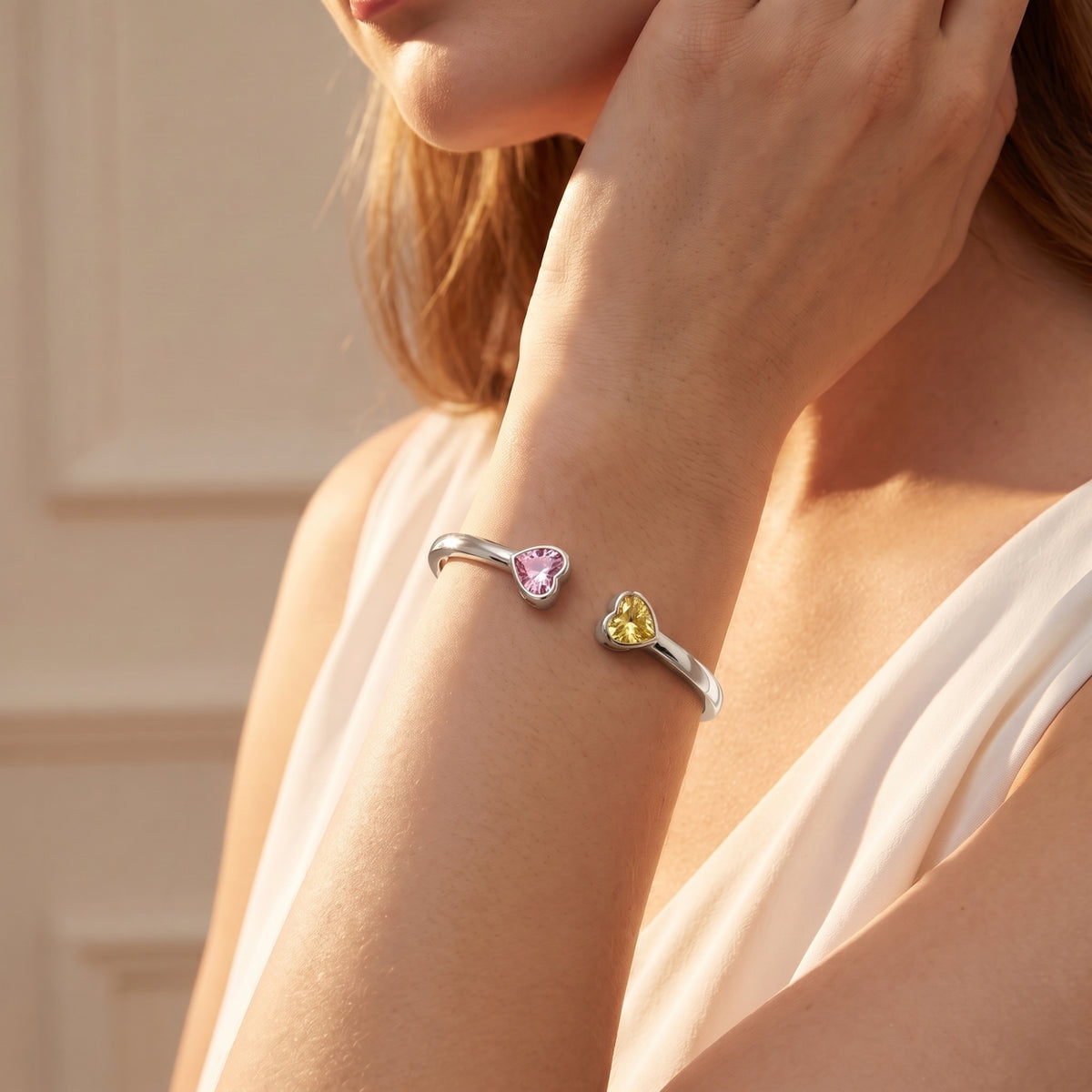 The Linked Heart Cuff Bracelet