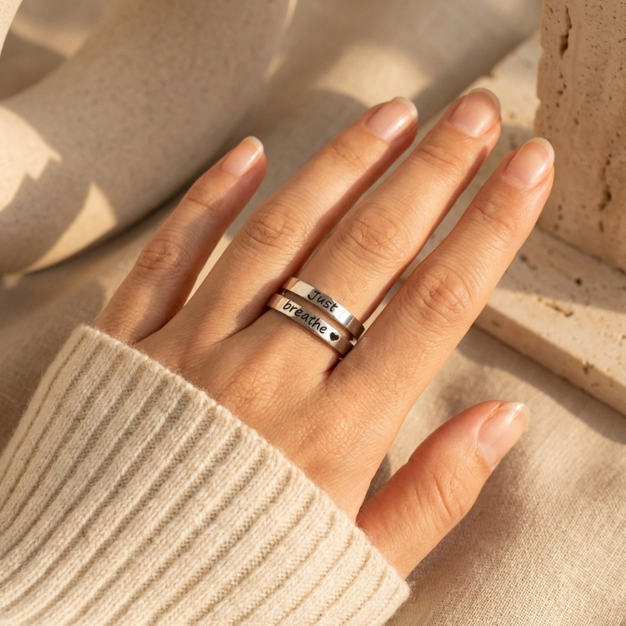 The 'Just Breathe' Adjustable Wrap Ring