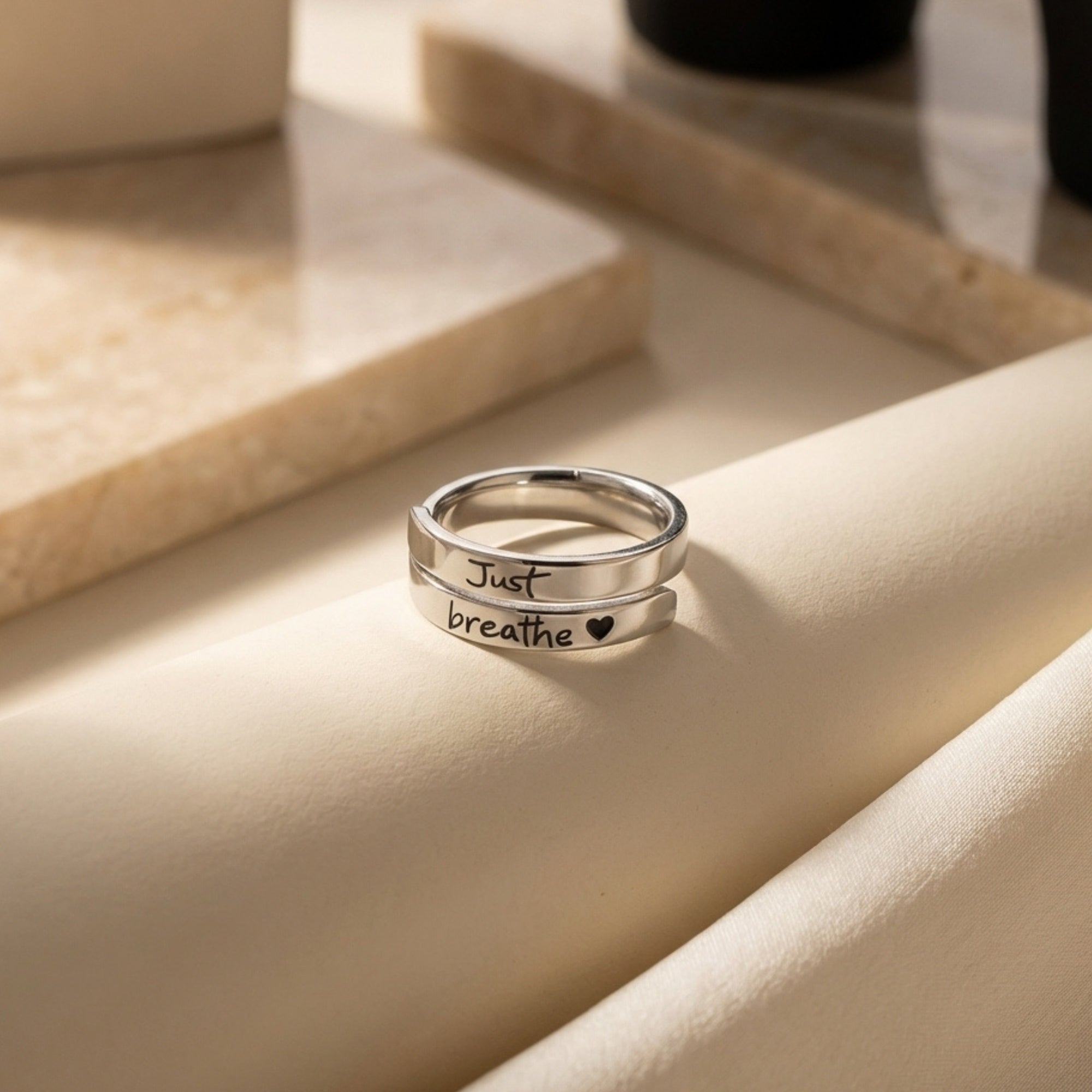 The 'Just Breathe' Adjustable Wrap Ring