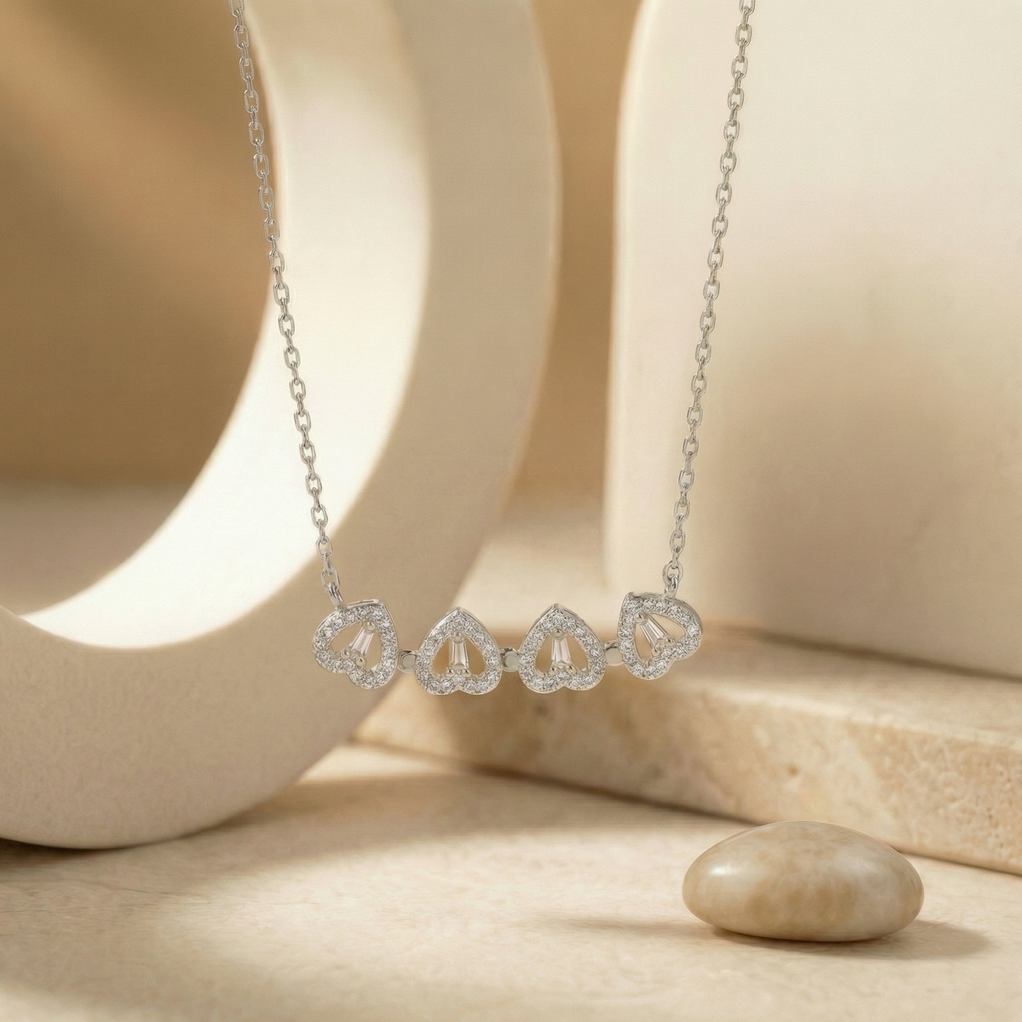The 'Everlasting Hearts' Clover Necklace