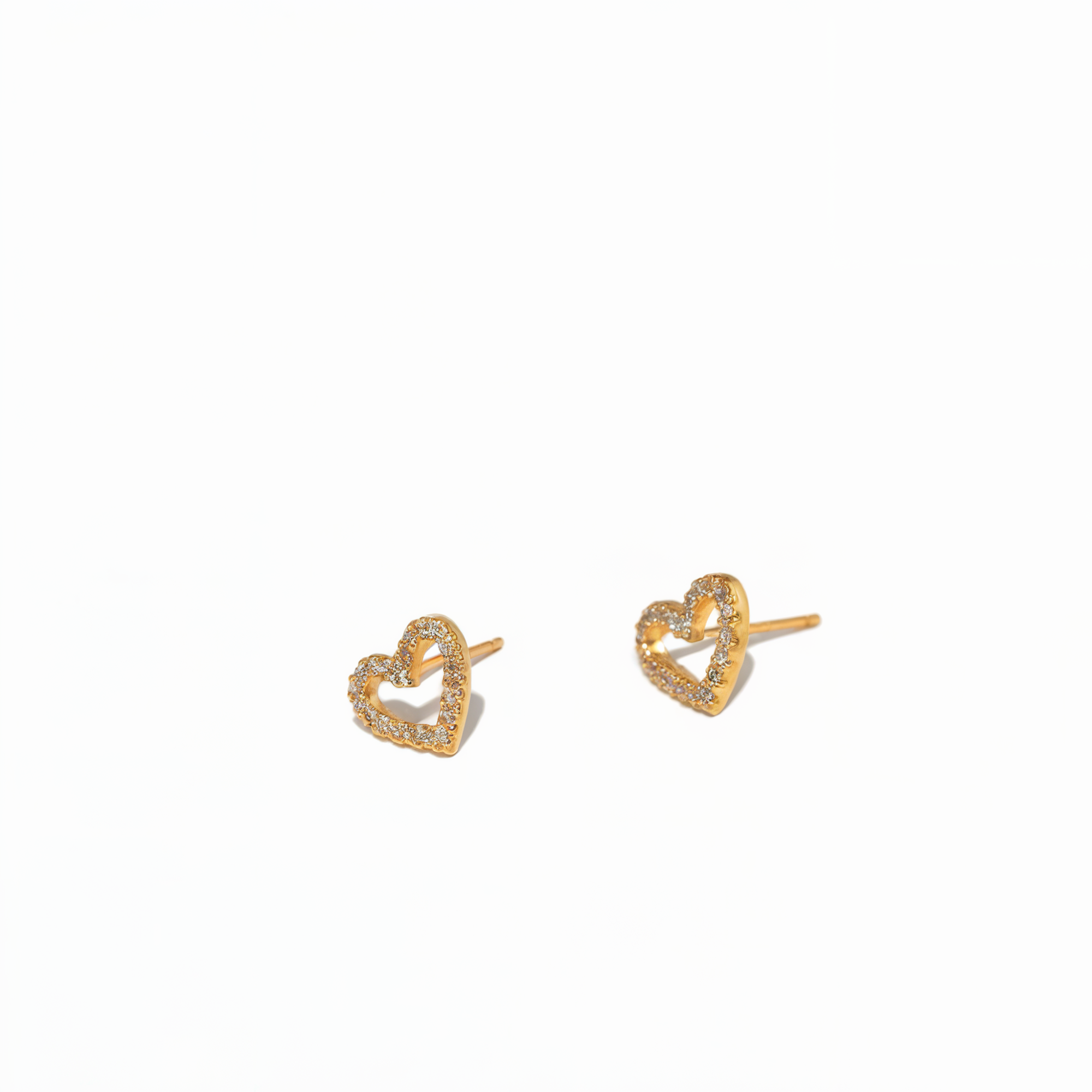 Boucles d'oreilles classiques à clous cœur ouvert