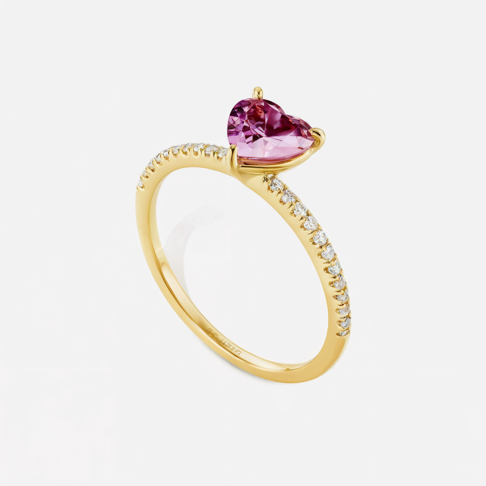 Bague de fiançailles en argent avec moissanite taille cœur