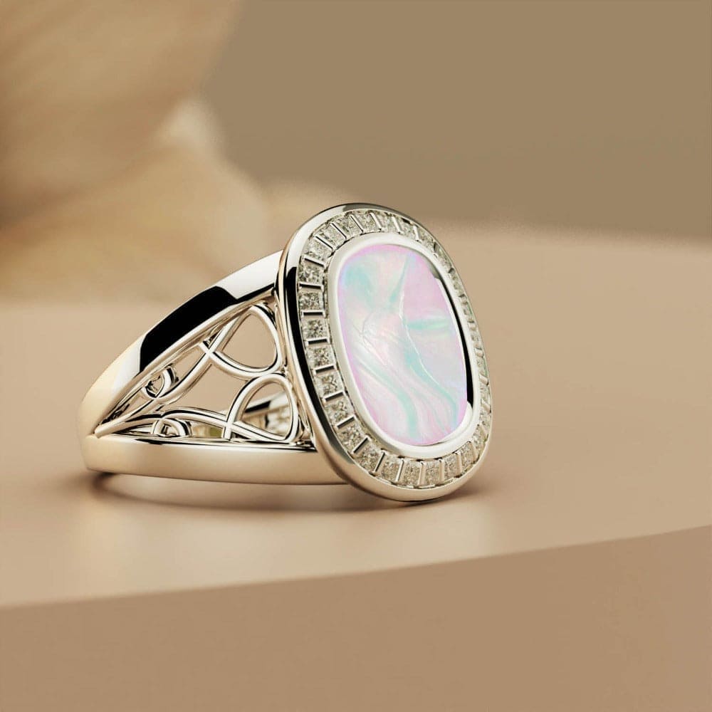 Pearlescent Dream: Mother of Pearl Sculpted Ring - S925 Sterling Silver