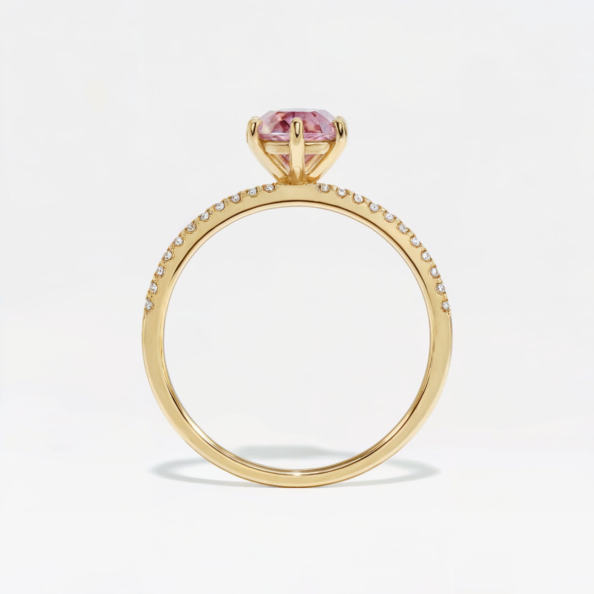Bague de fiançailles en argent avec moissanite taille cœur