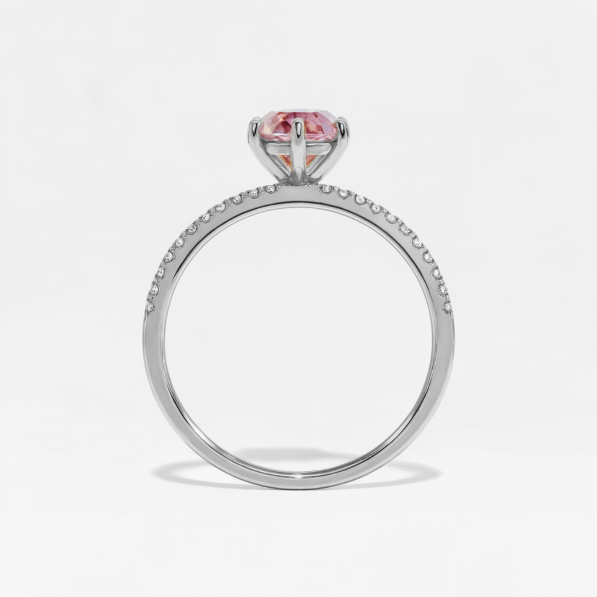 Bague de fiançailles en argent avec moissanite taille cœur