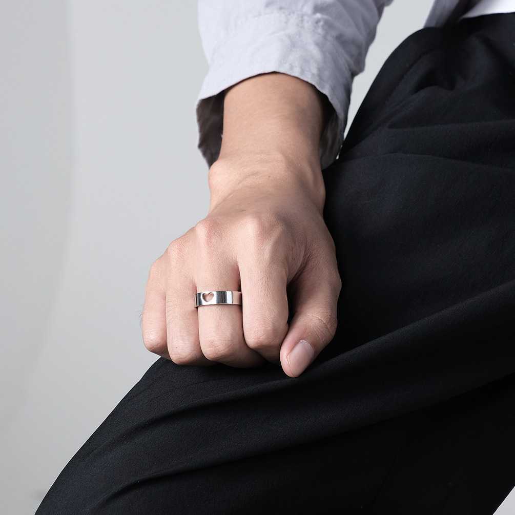 Personalisiertes passendes Herz-Layering-Paarring-Set