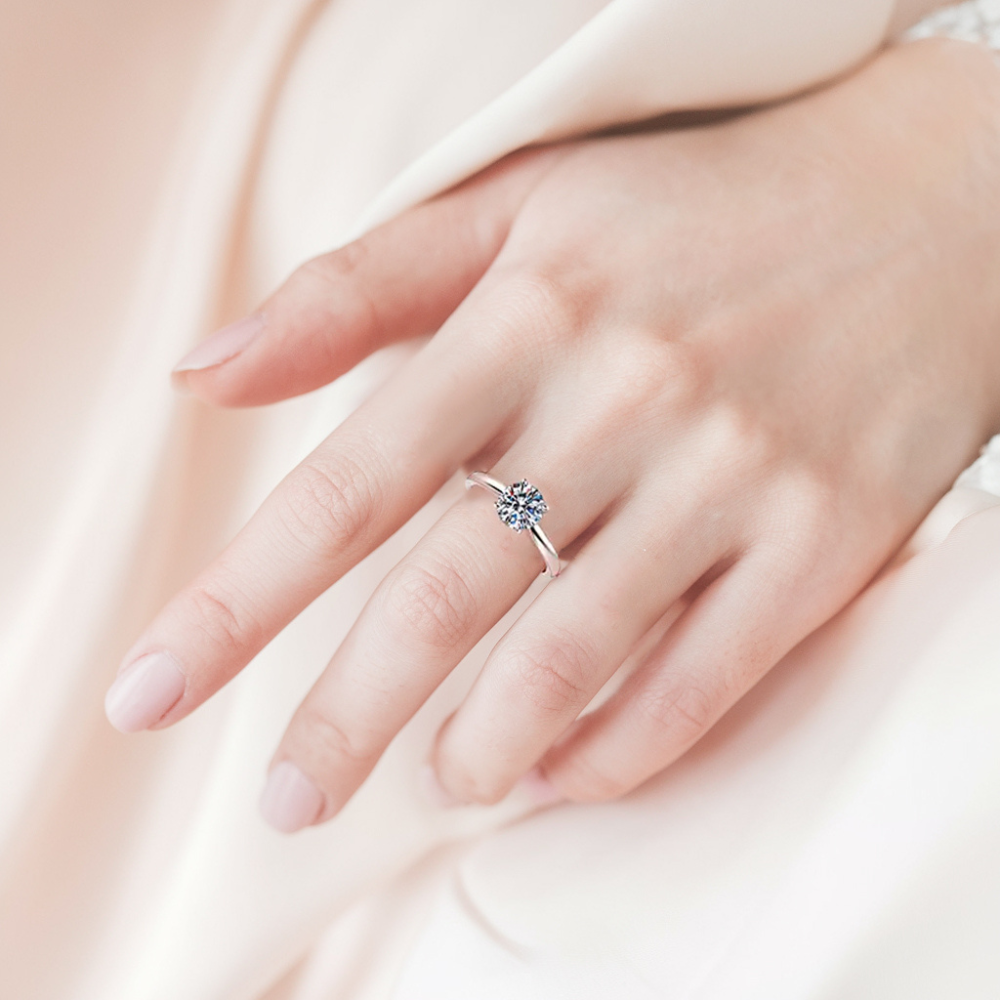 1CT Brilliant Round Cut Solitaire Lab Diamond Ring