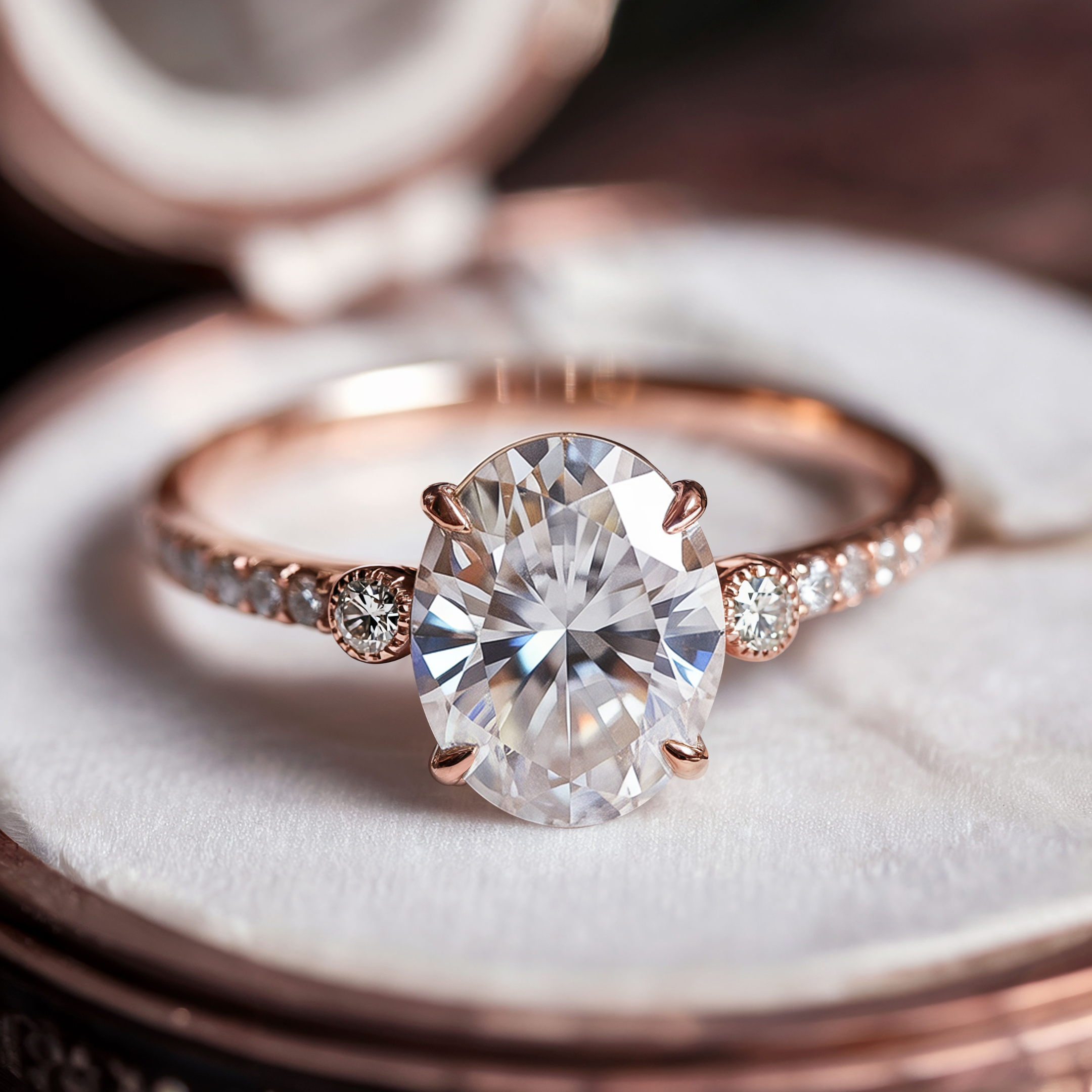 De Luna 3CT Moissanite Ring