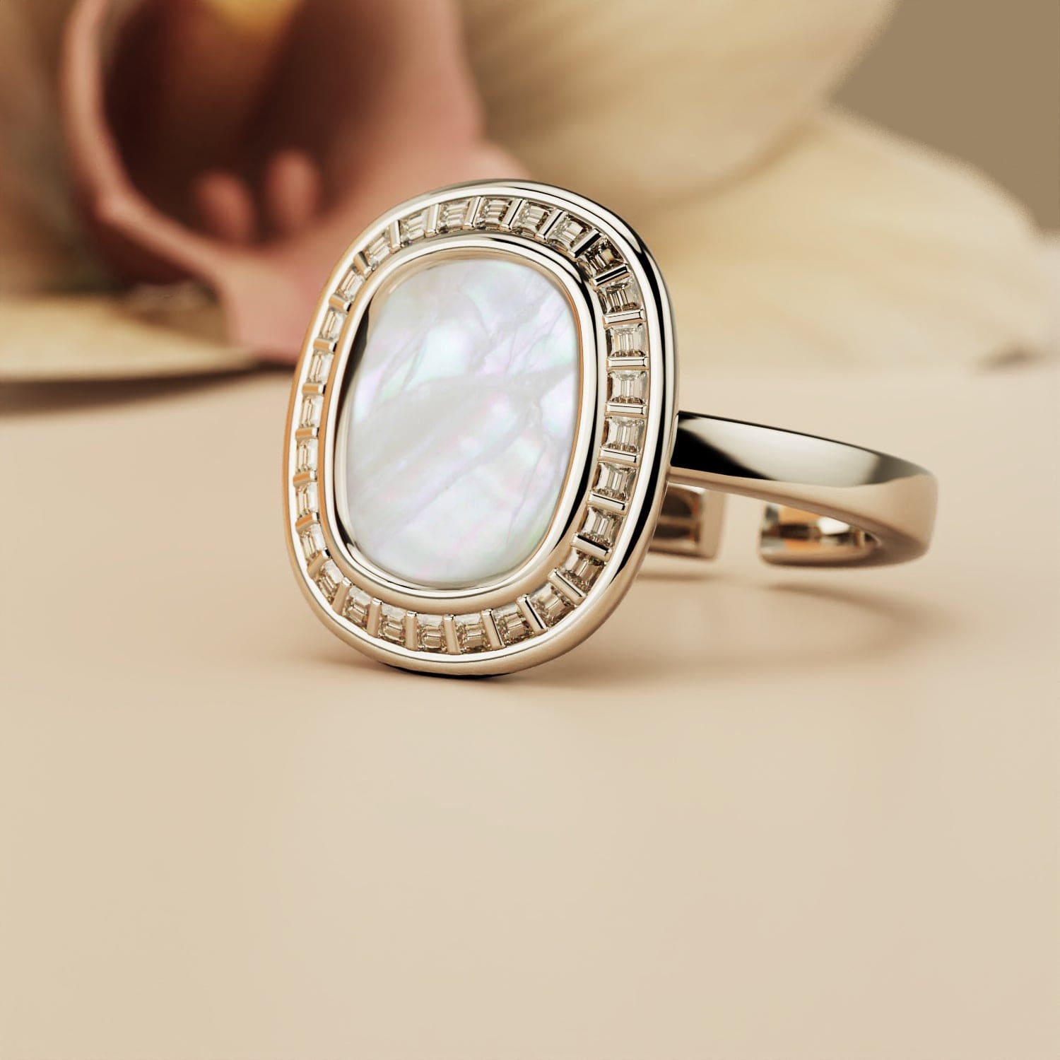 Perlmutt-Traum: Perlmutt-Ring - S925 Sterling Silber
