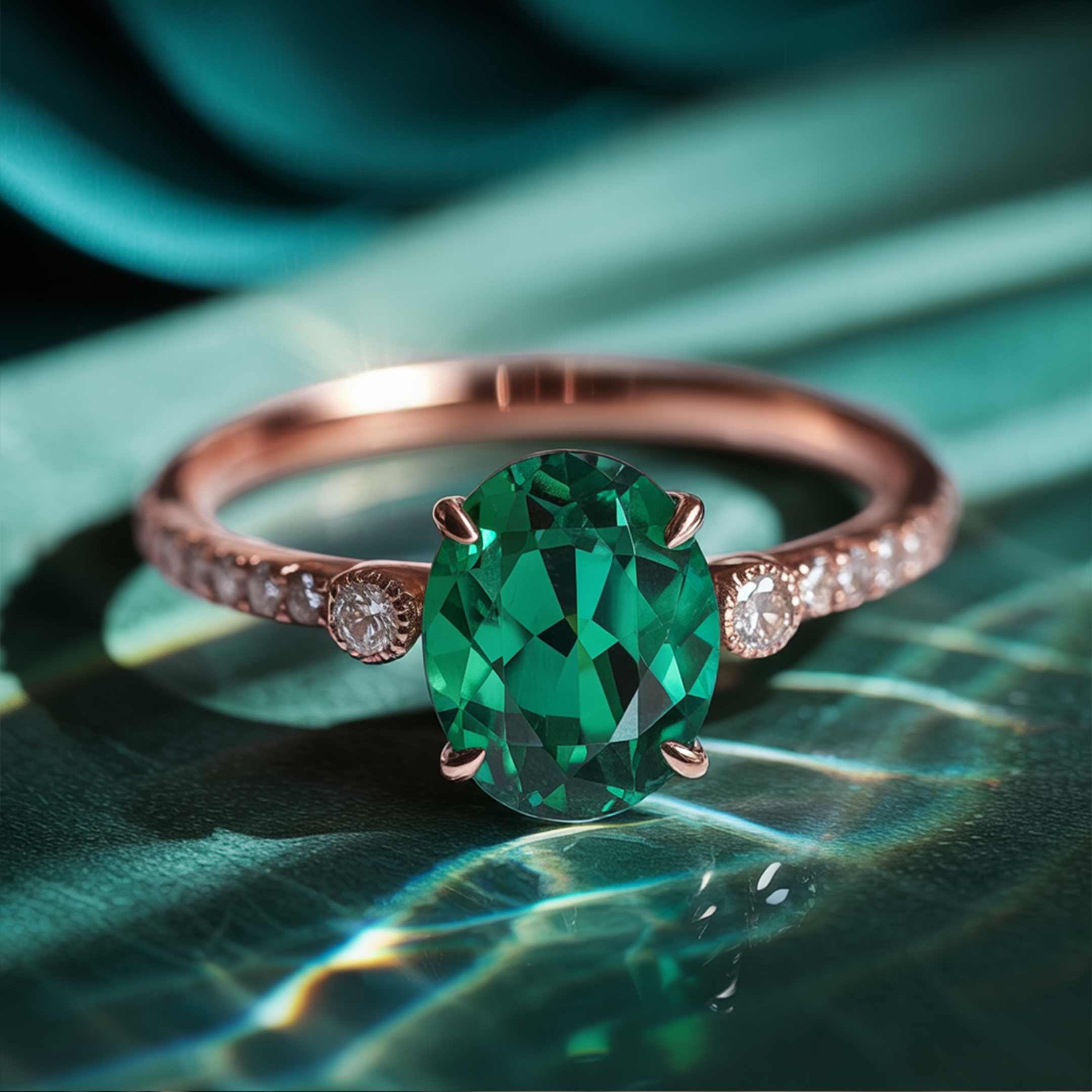 De Luna - Groene Moissanite Ring