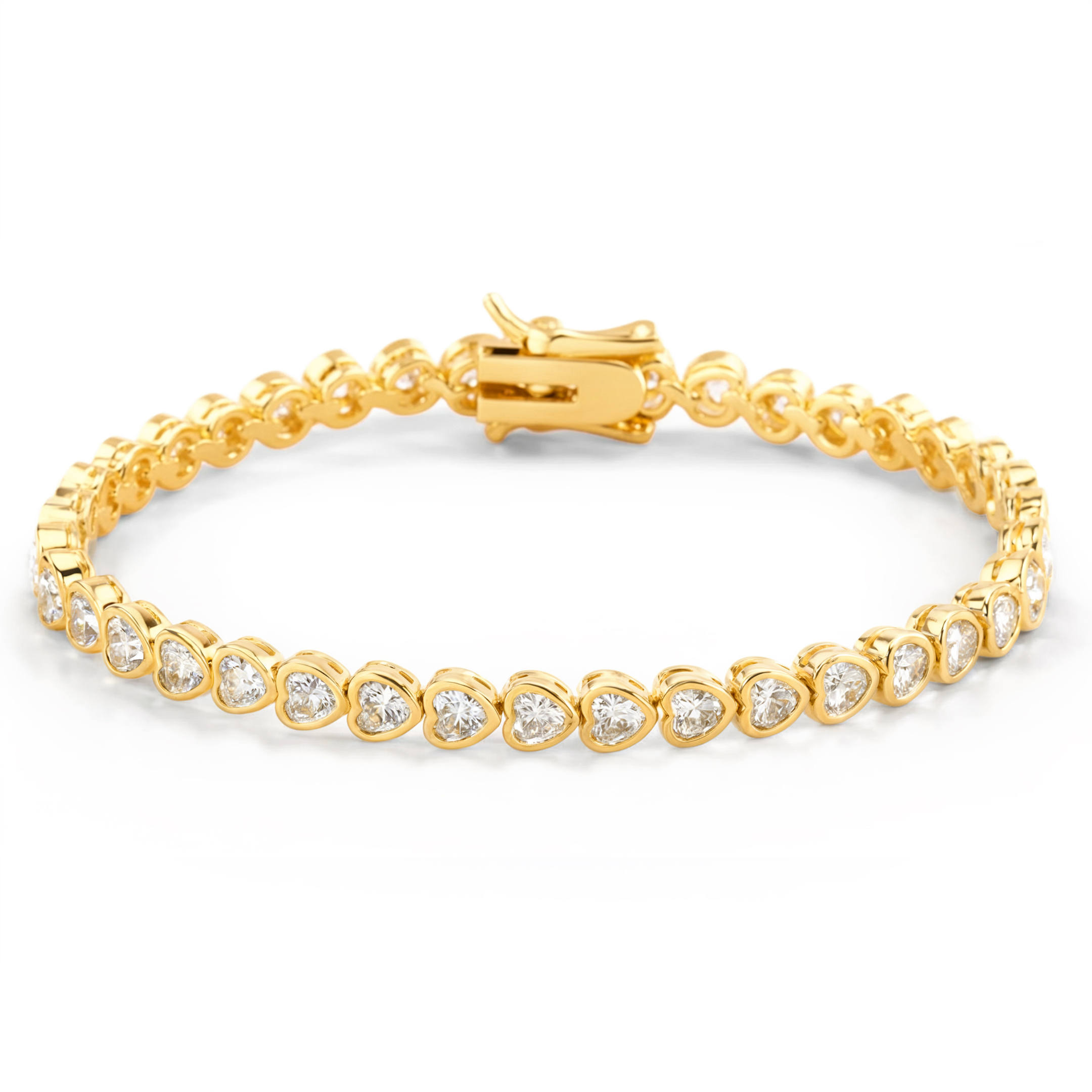 Gouden Tennis Hart Armband