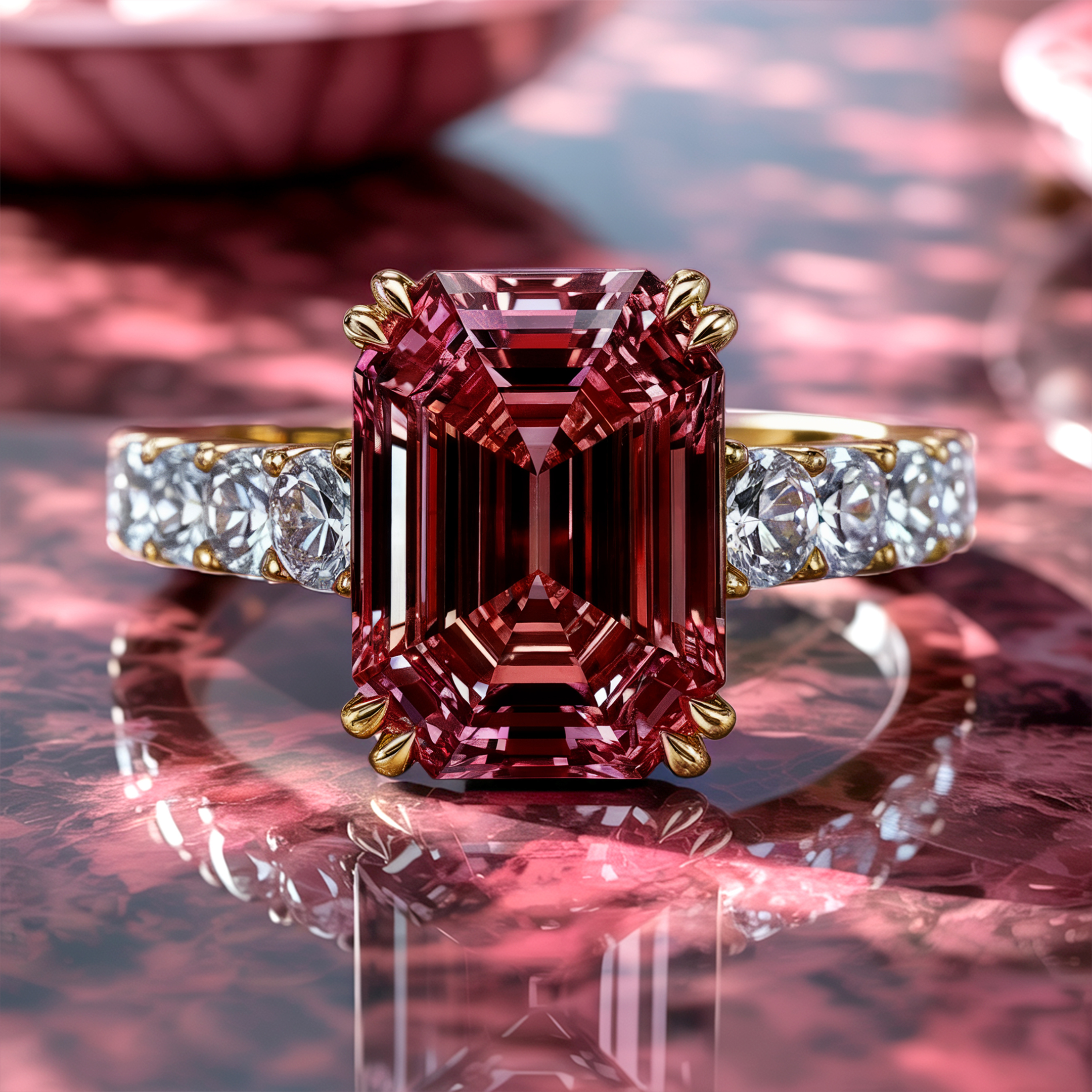 The Camilla - Red Moissanite Ring