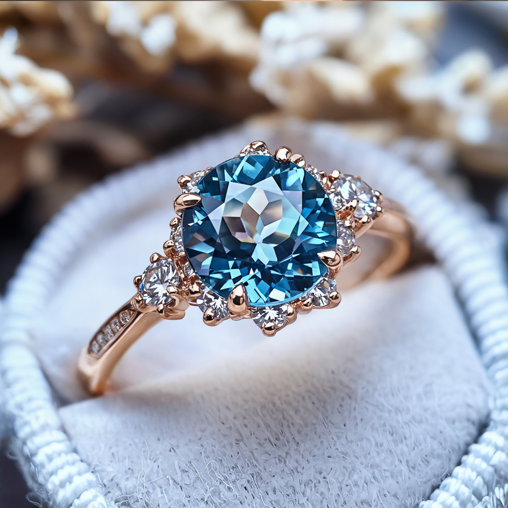 The Bethany 5CT Blue Moissanite Ring