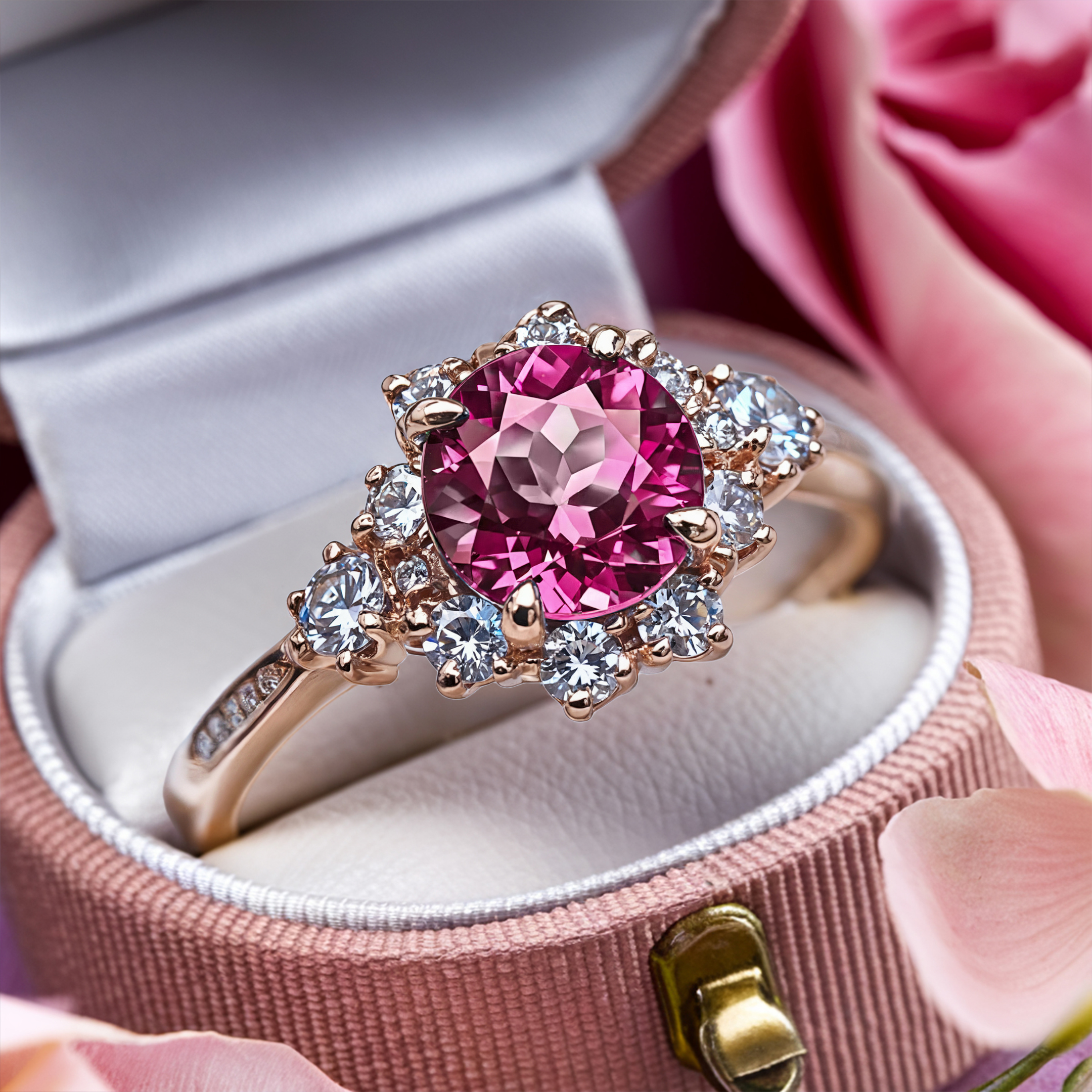 The Bethany - Pink Moissanite Ring