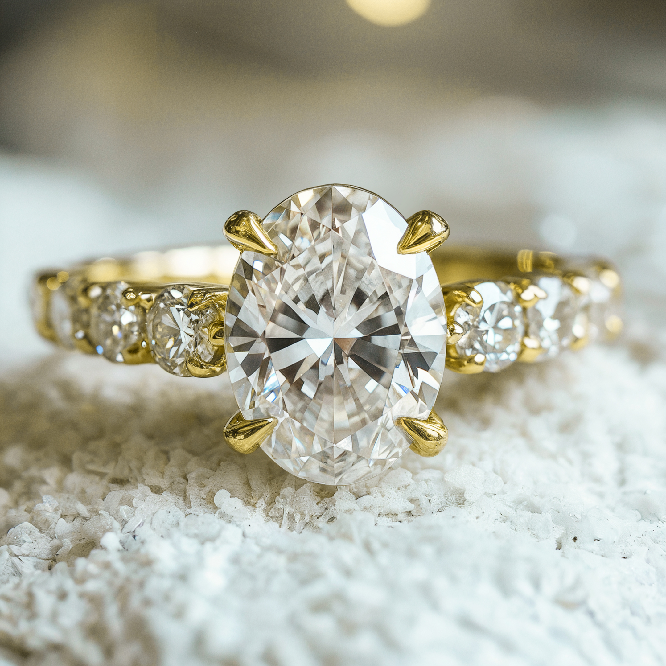 Der Celestine 3CT Moissanite Ring
