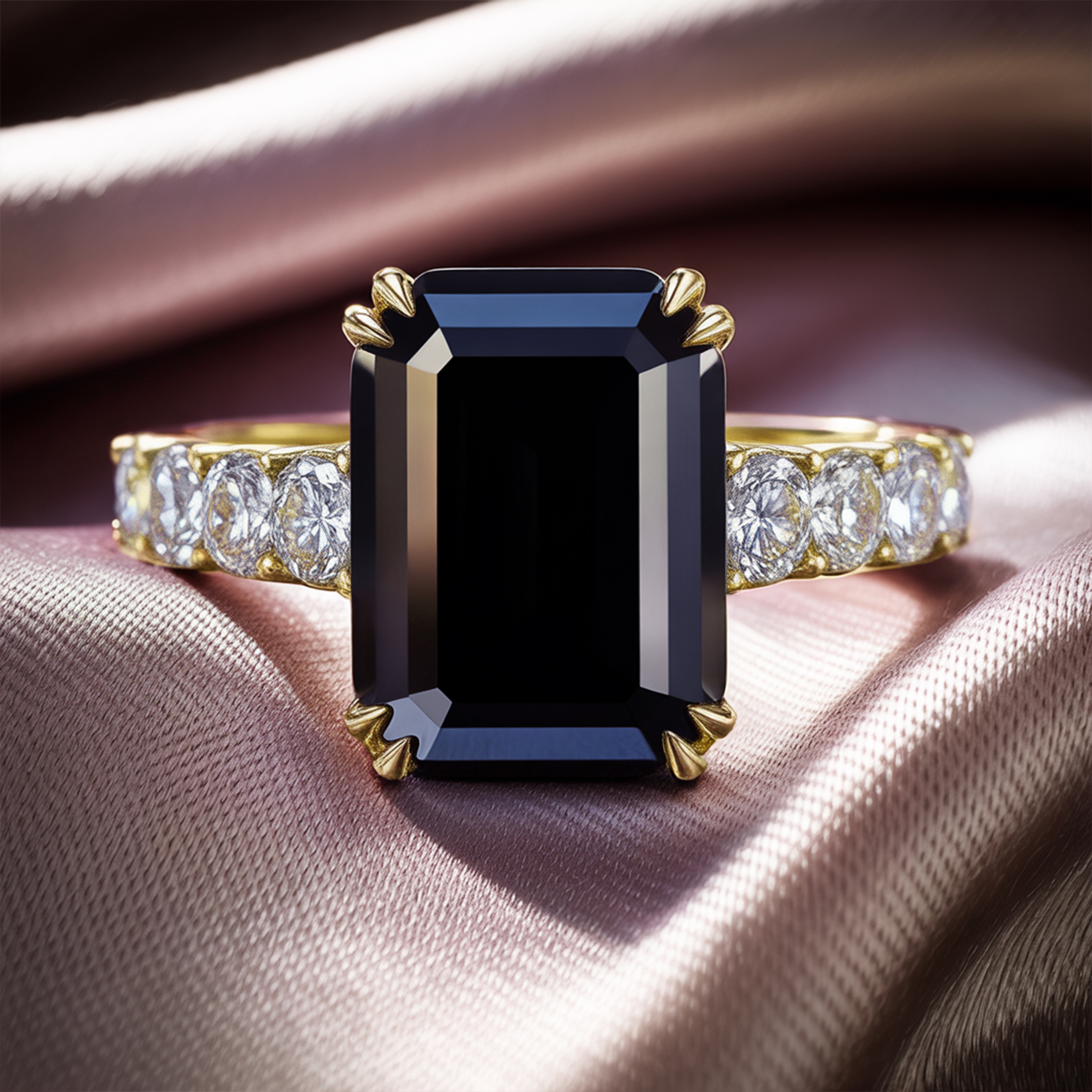 The Camilla - Black Moissanite Ring